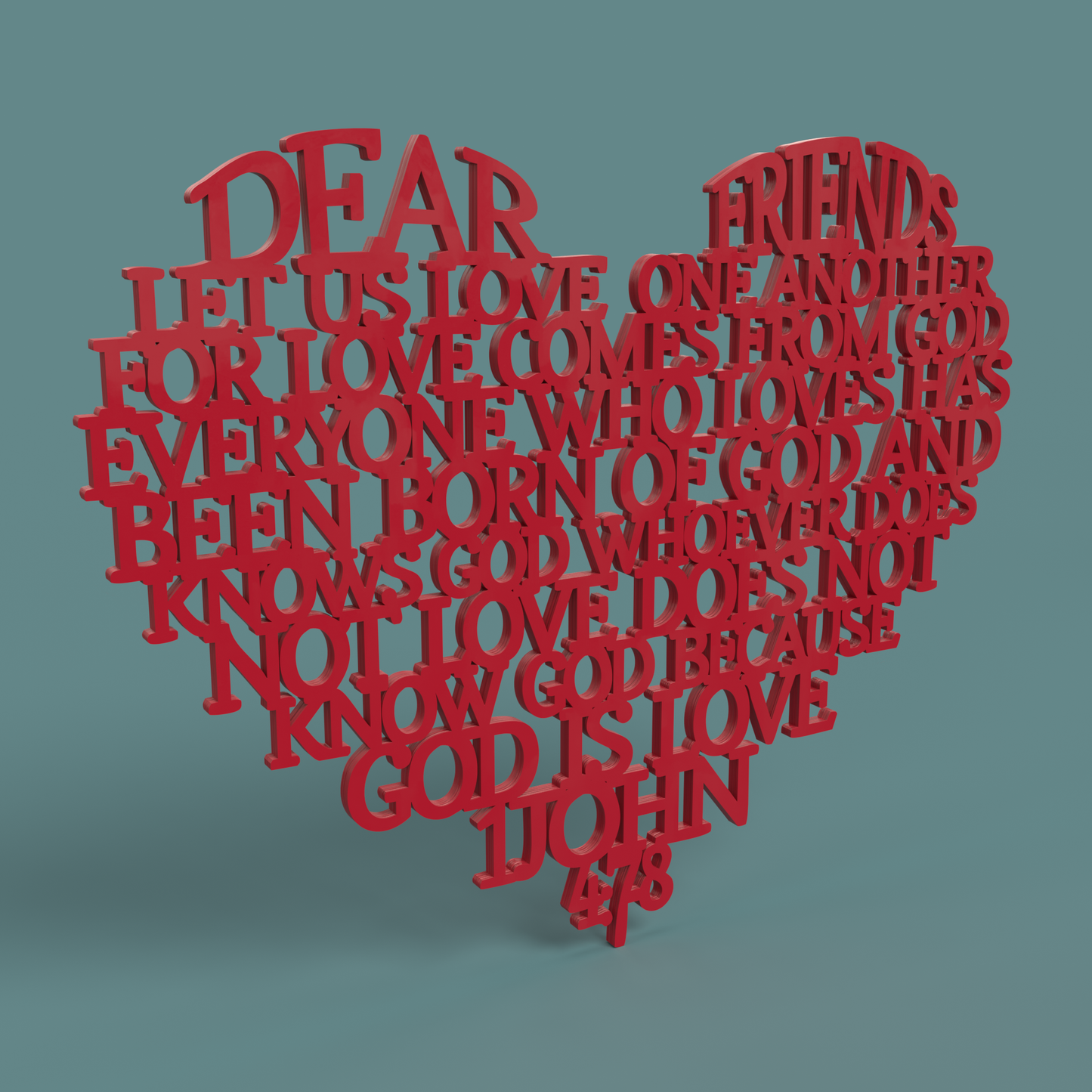 1 John 4:7-8 Heart - Laser Cut File - svg dxf pdf eps ai The X Laser Files