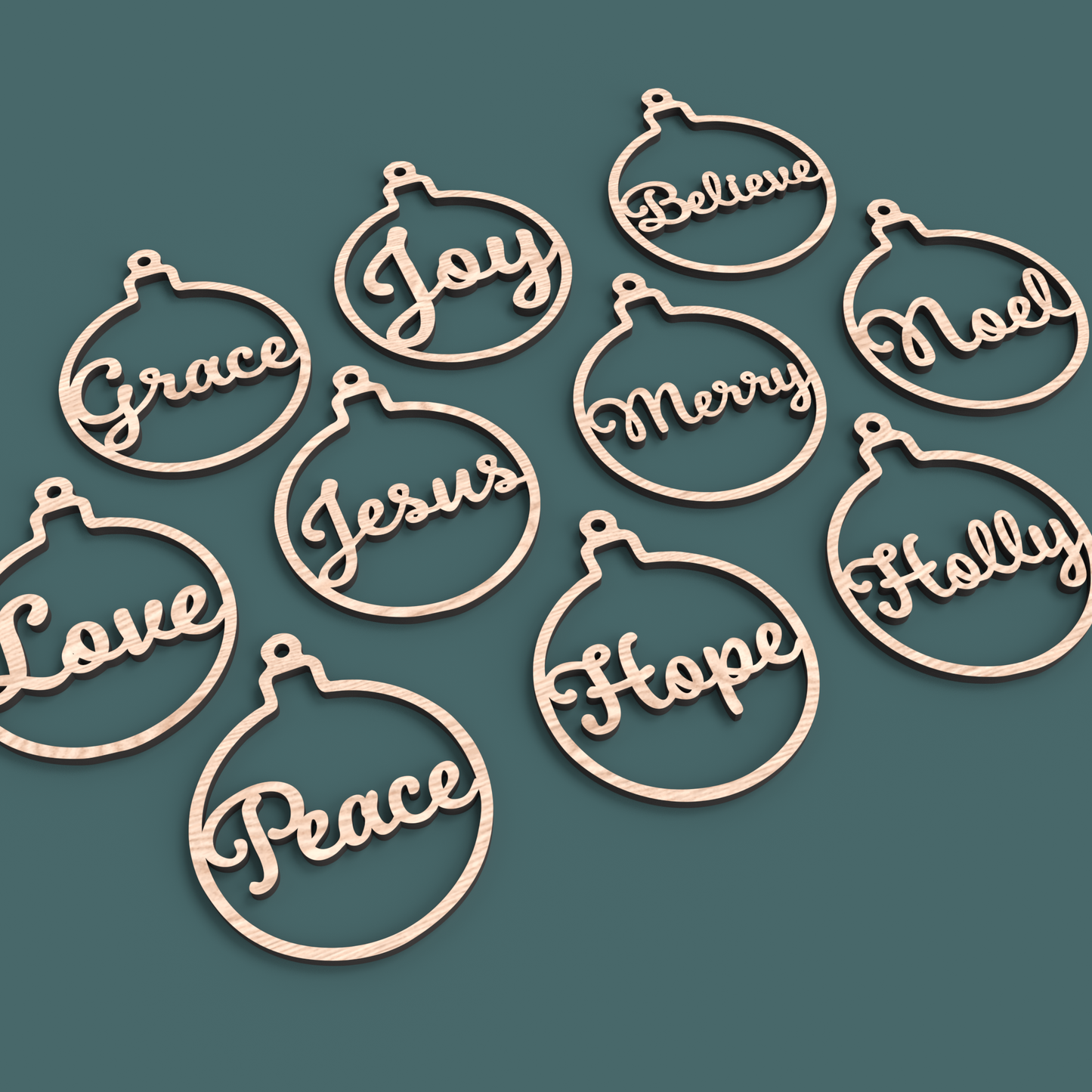 Christmas Words Ornaments