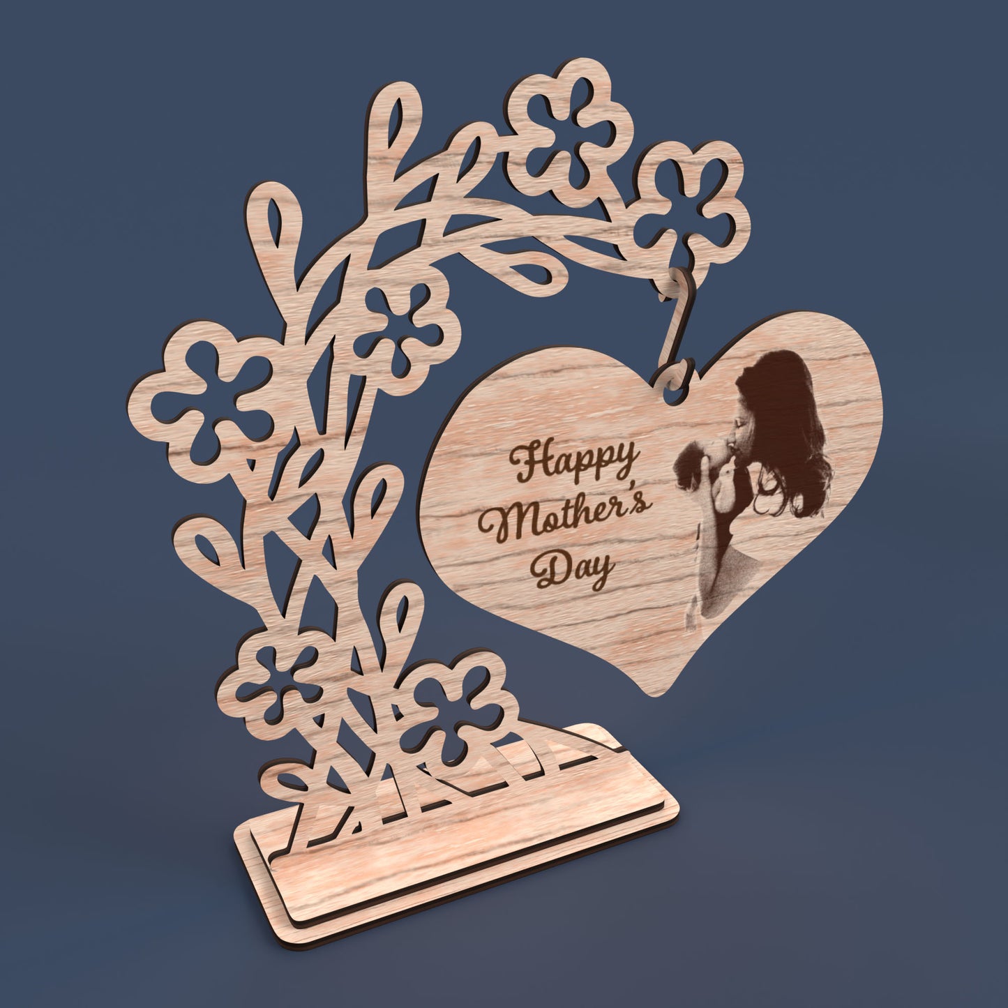 Mother's Day Hanging Heart - Laser Cut File - svg dxf pdf eps ai The X Laser Files