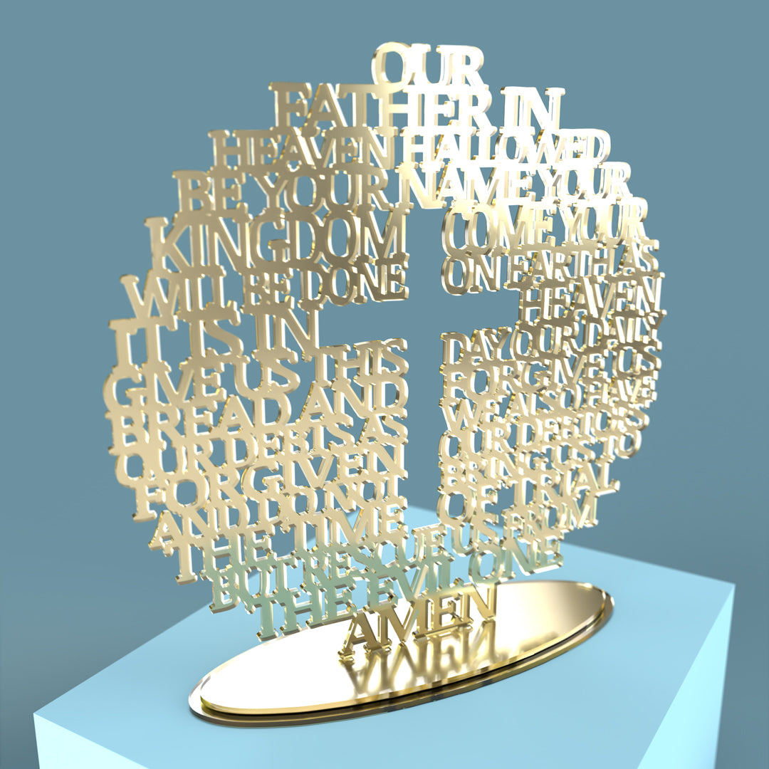 Lord's Prayer (Our Father) Circle with Cross Modern Version -Laser Cut File - The X Laser Files