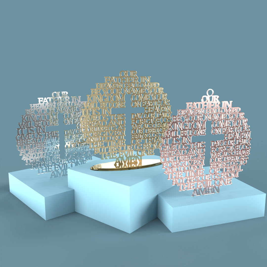 Lord's Prayer (Our Father) Circle with Cross Modern Version -Laser Cut File - The X Laser Files