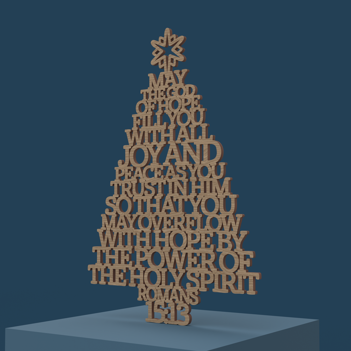 Romans 15:13 Christmas Tree - Laser Cut File - svg dxf pdf eps ai The X Laser Files