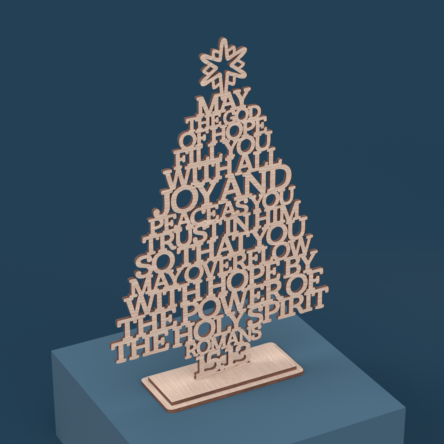 Romans 15:13 Christmas Tree - Laser Cut File - svg dxf pdf eps ai The X Laser Files