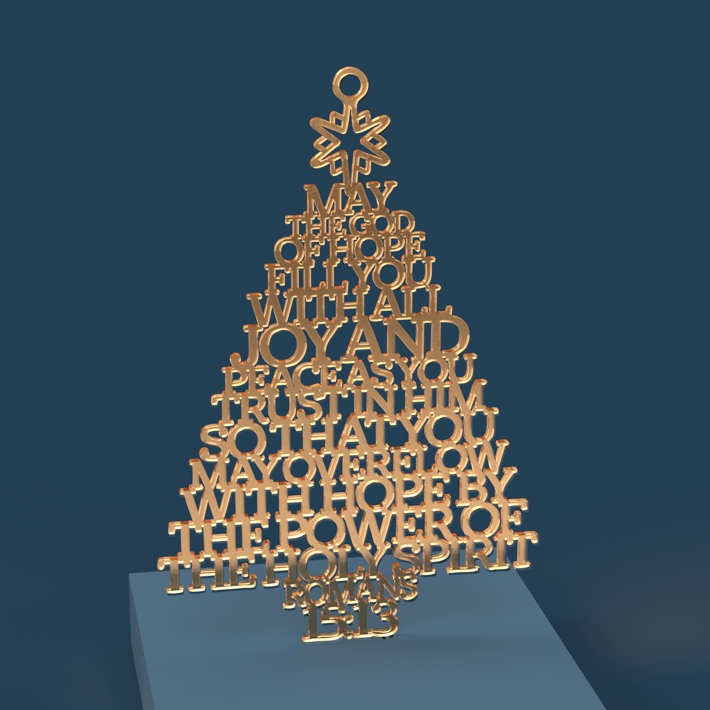 Romans 15:13 Christmas Tree - Laser Cut File - svg dxf pdf eps ai The X Laser Files