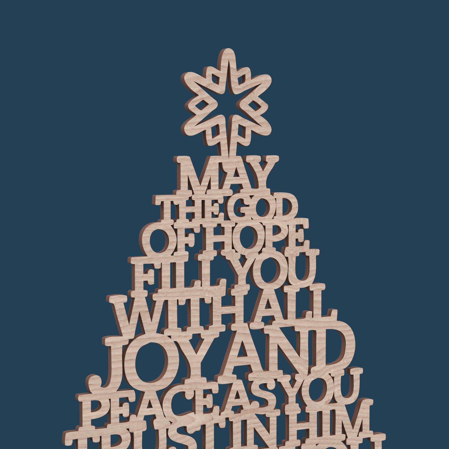 Romans 15:13 Christmas Tree - Laser Cut File - svg dxf pdf eps ai The X Laser Files