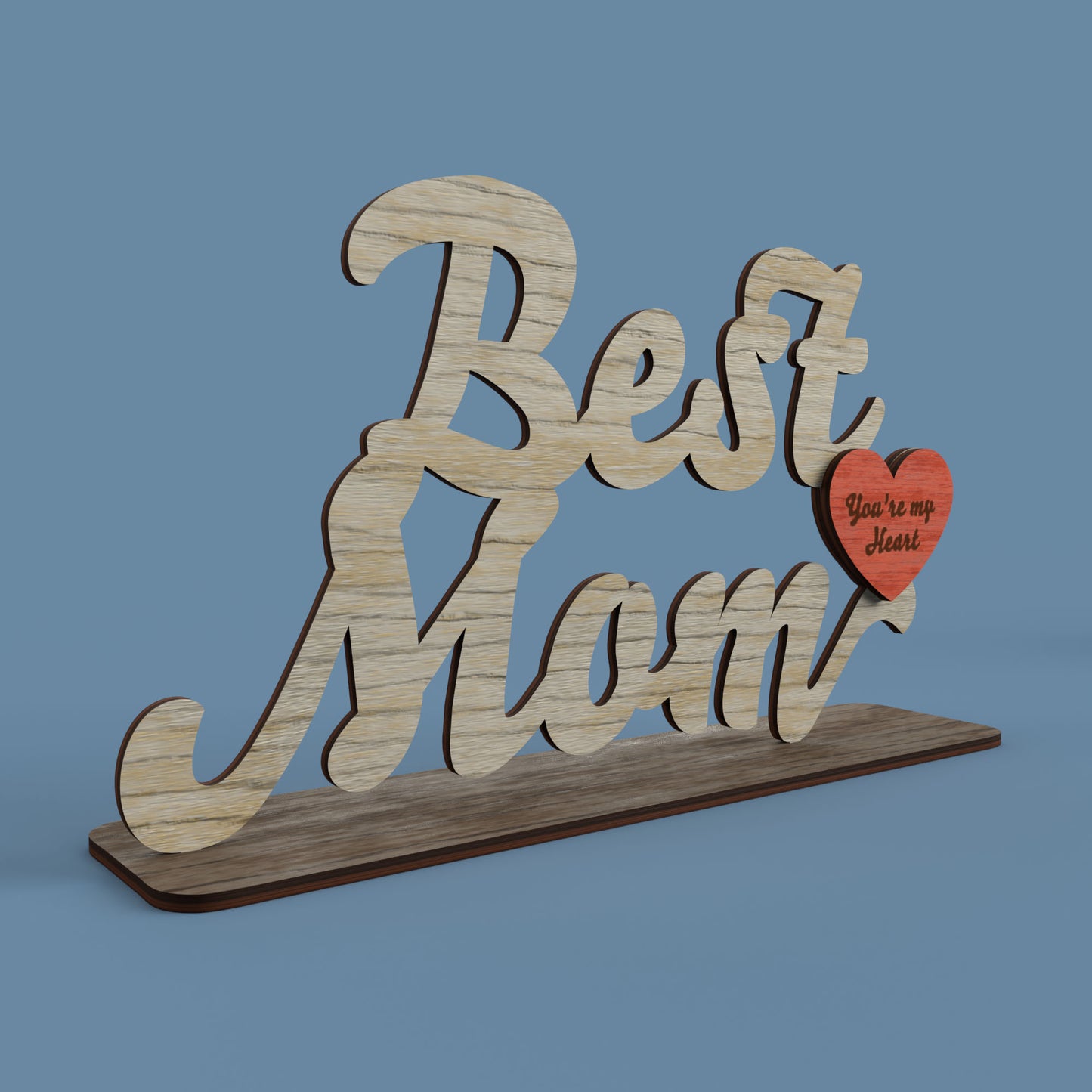 Mom & Best Mom Signs - Laser Cut File - svg dxf pdf eps ai The X Laser Files