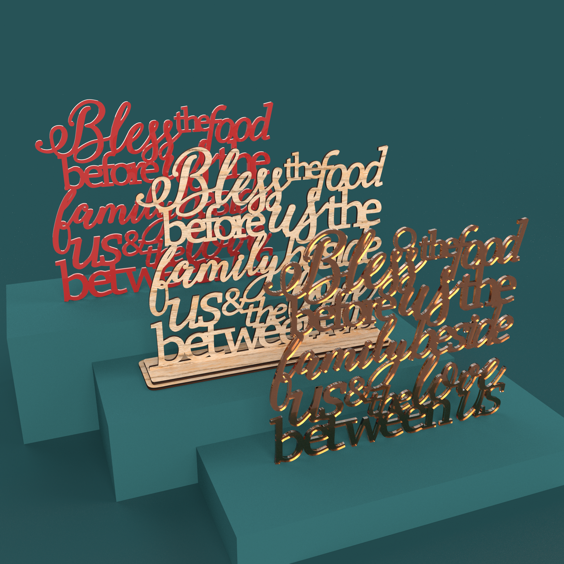 Bless the food before us sign -Laser Cut File - The X Laser Files