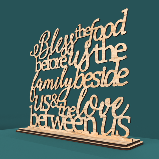 Bless the food before us sign -Laser Cut File - The X Laser Files
