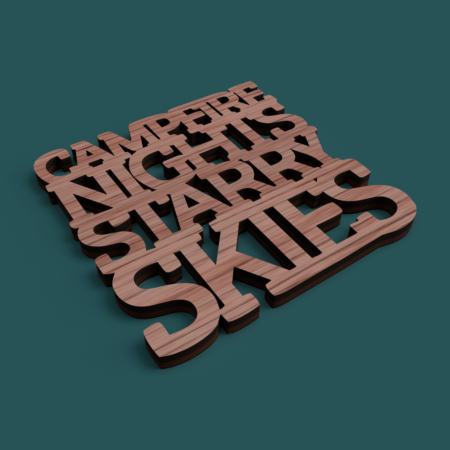 Camping Coasters -Laser Cut File - The X Laser Files