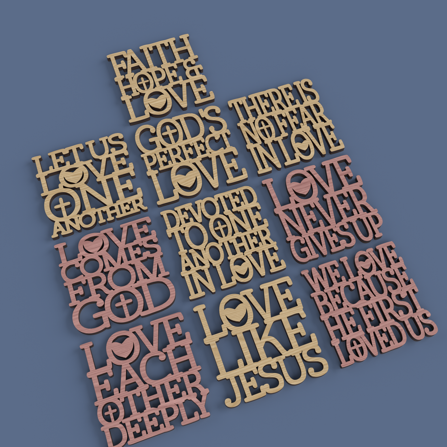 Christian Love Coasters - Laser Cut File - svg dxf pdf eps ai The X Laser Files