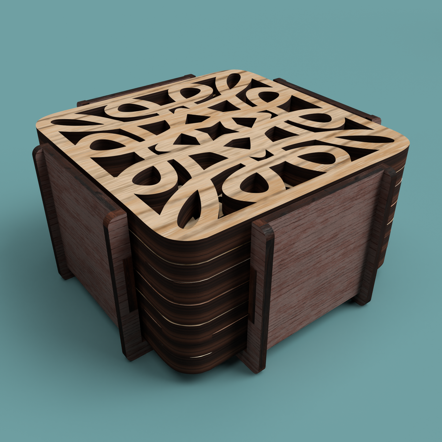 Coaster Holder 02 -Laser Cut File - The X Laser Files