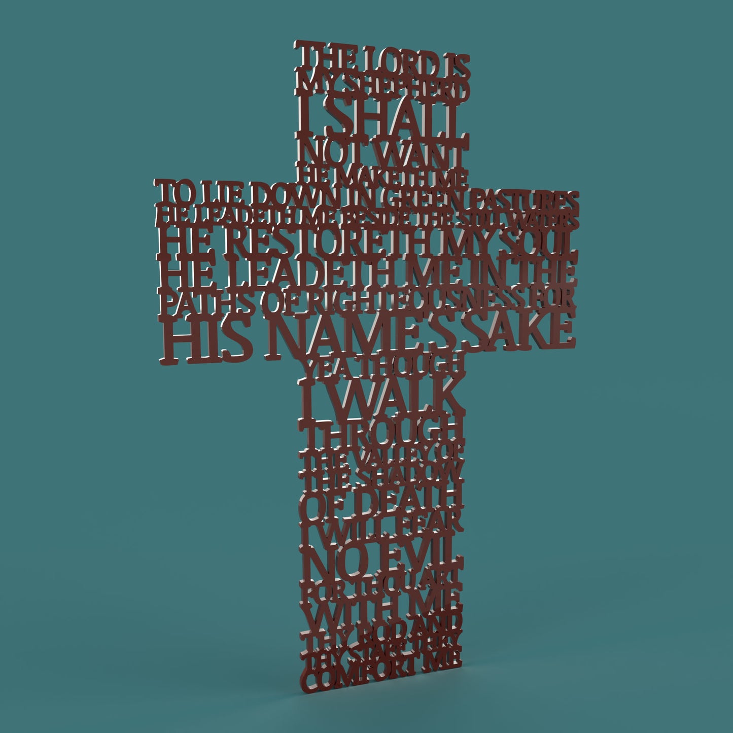 Psalm 23 The Lord is my Shepherd Cross KJV (King James Version) -Laser Cut File - The X Laser Files