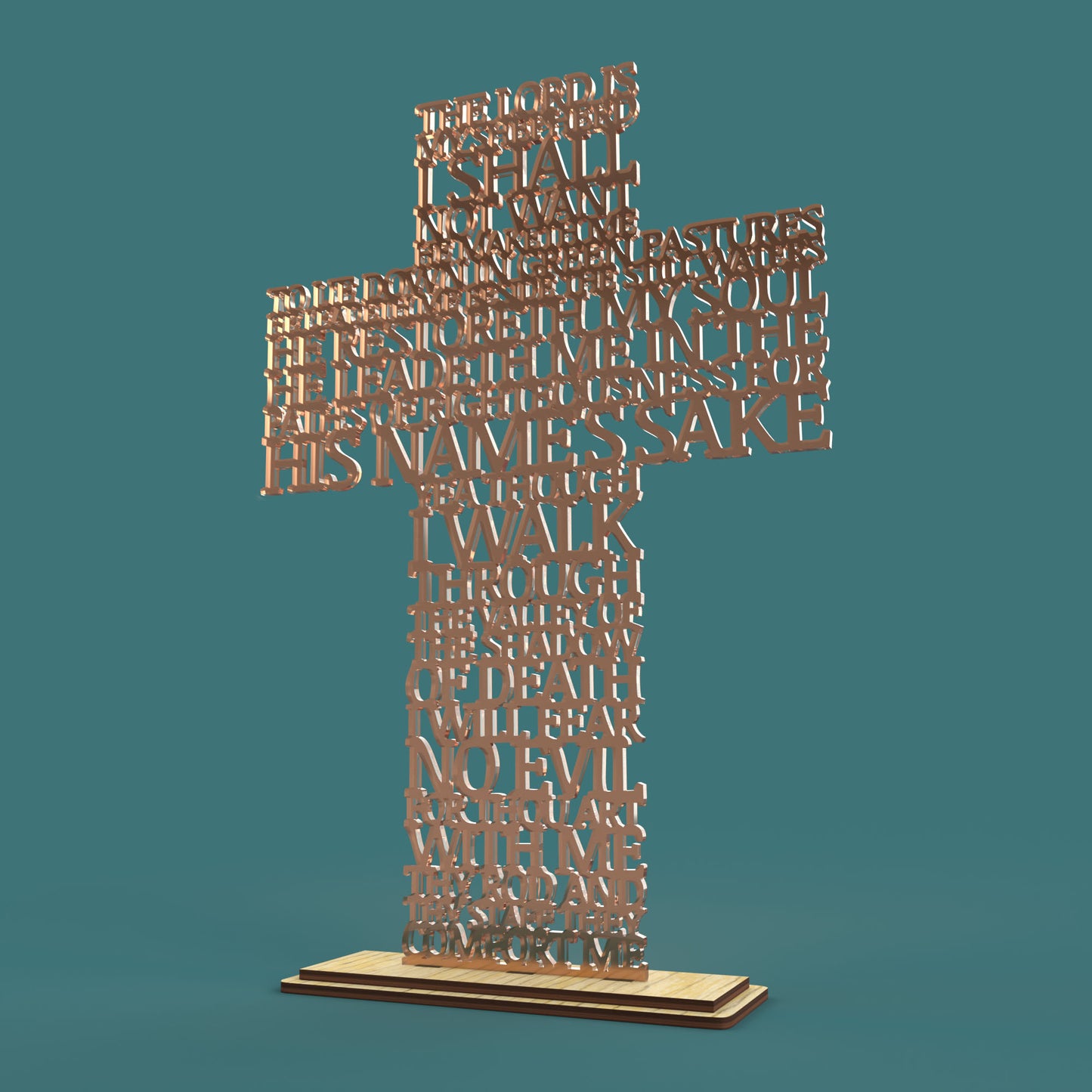 Psalm 23 The Lord is my Shepherd Cross KJV (King James Version) -Laser Cut File - The X Laser Files