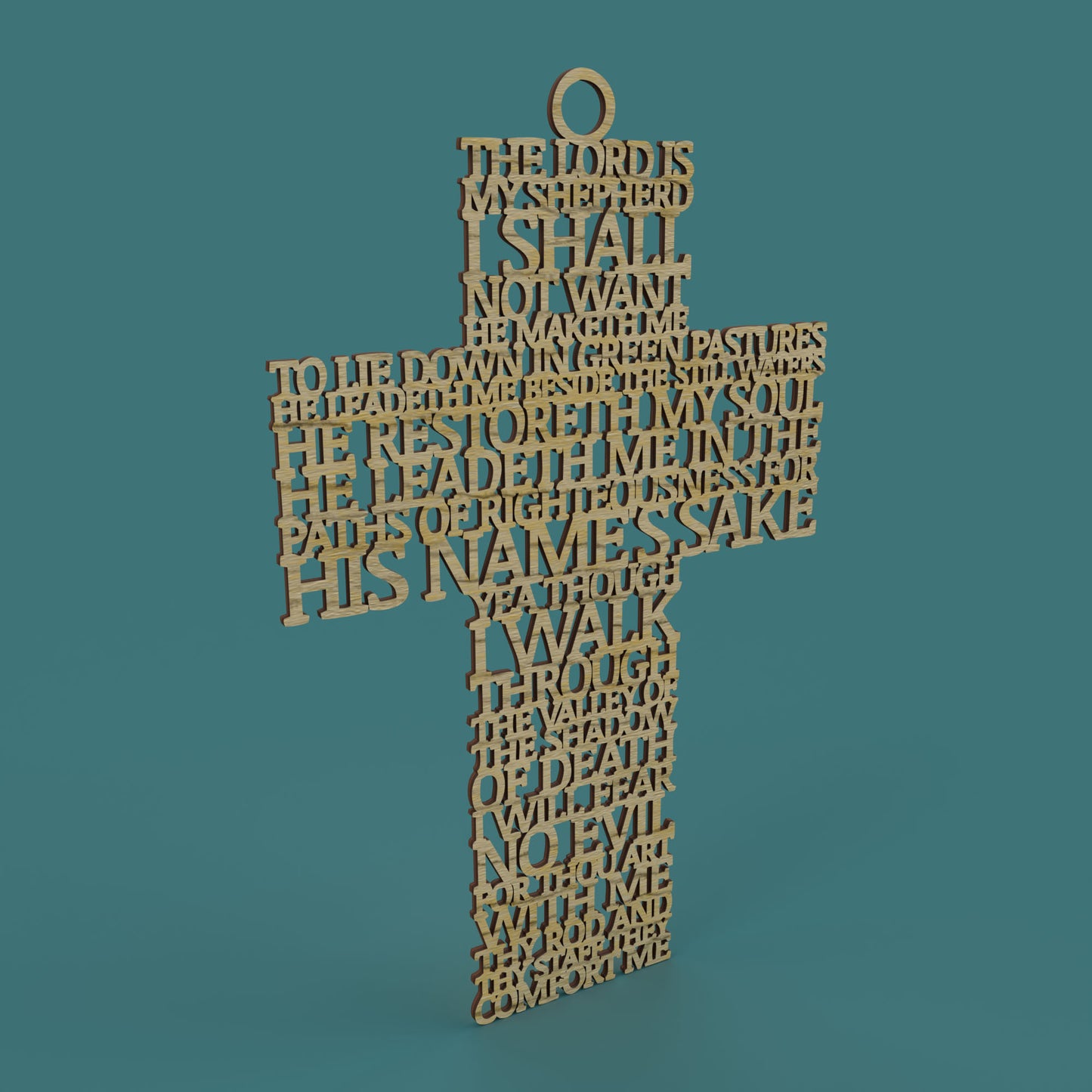 Psalm 23 The Lord is my Shepherd Cross KJV (King James Version) -Laser Cut File - The X Laser Files