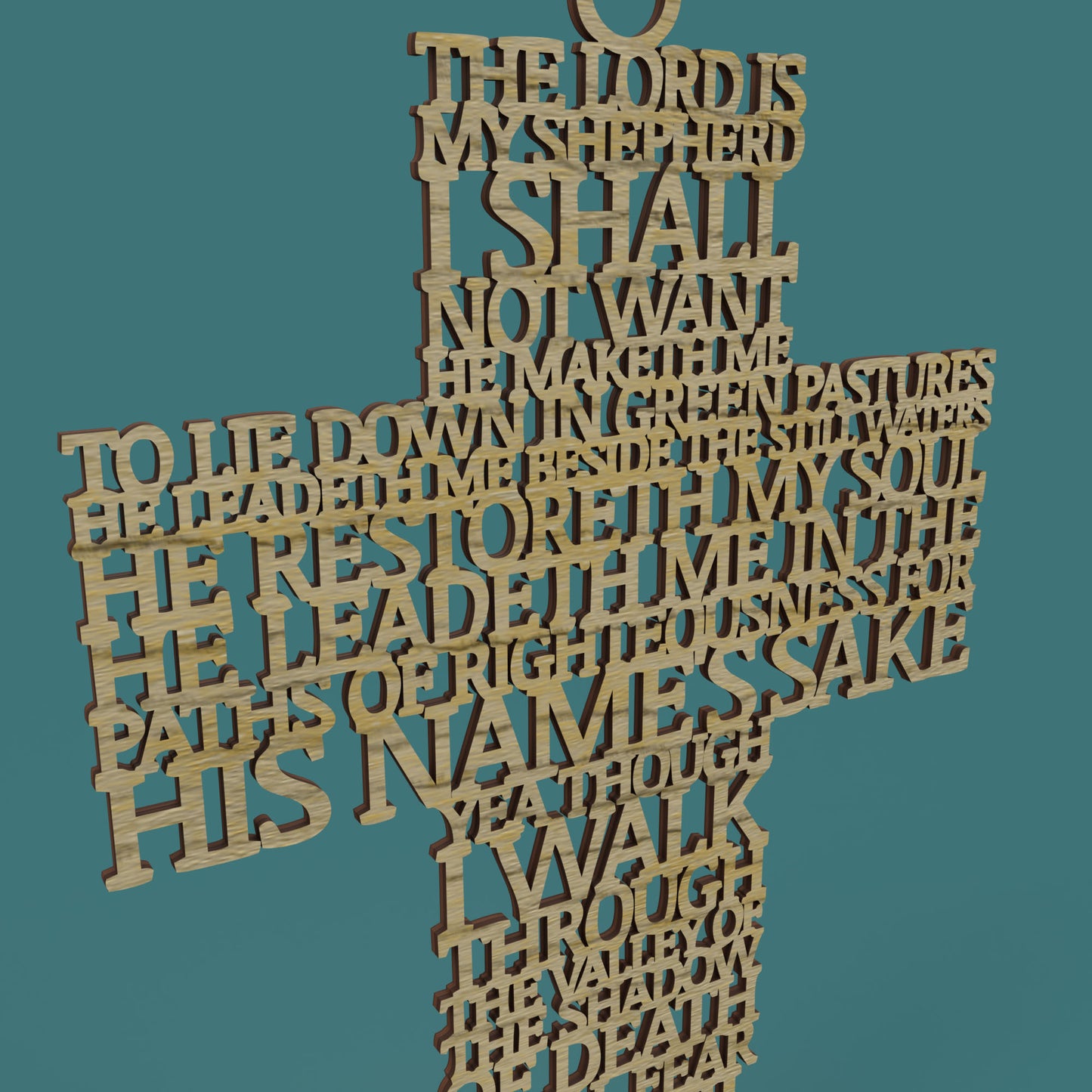 Psalm 23 The Lord is my Shepherd Cross KJV (King James Version) -Laser Cut File - The X Laser Files