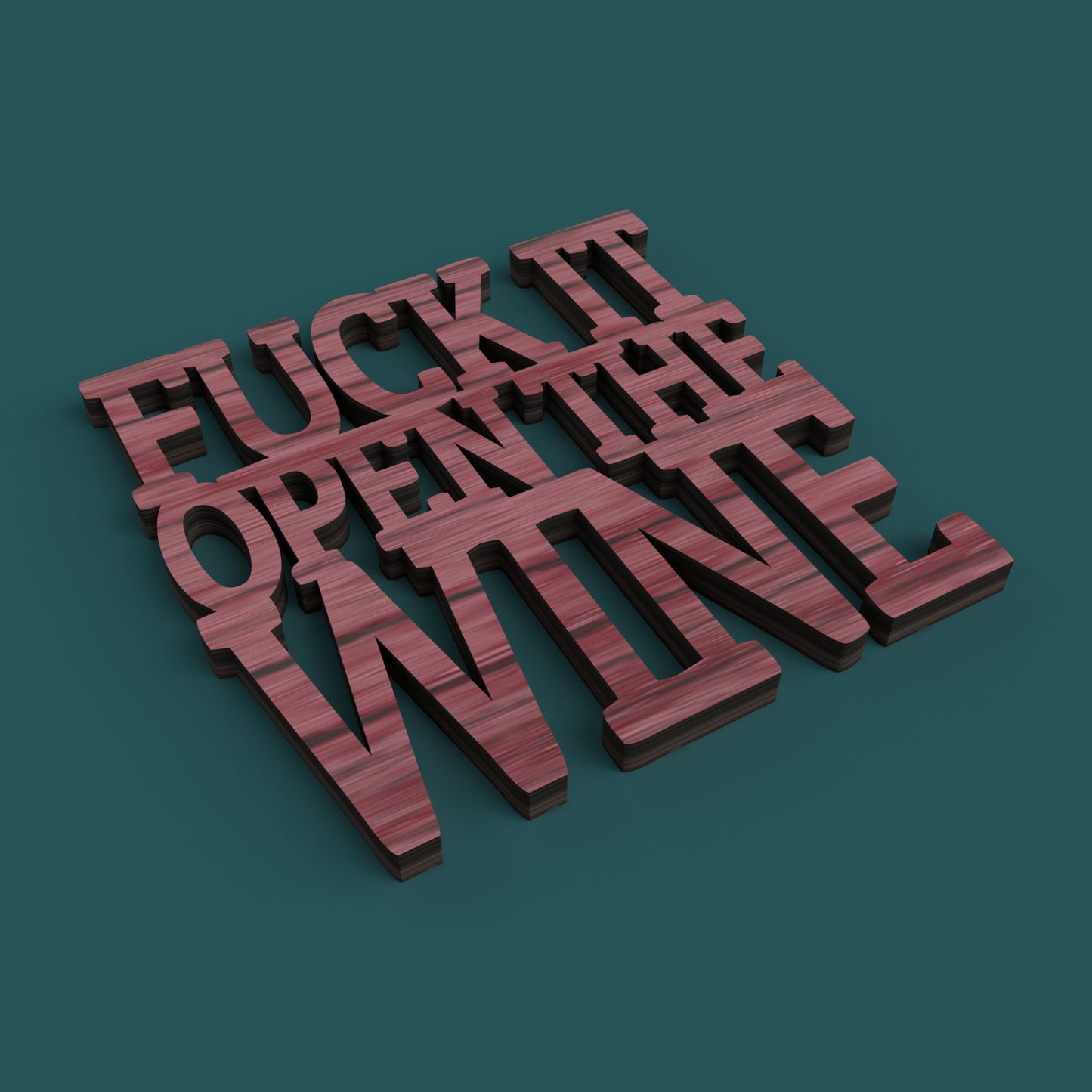 F**k it Open the Wine Coasters - Laser Cut File - svg dxf pdf eps ai The X Laser Files