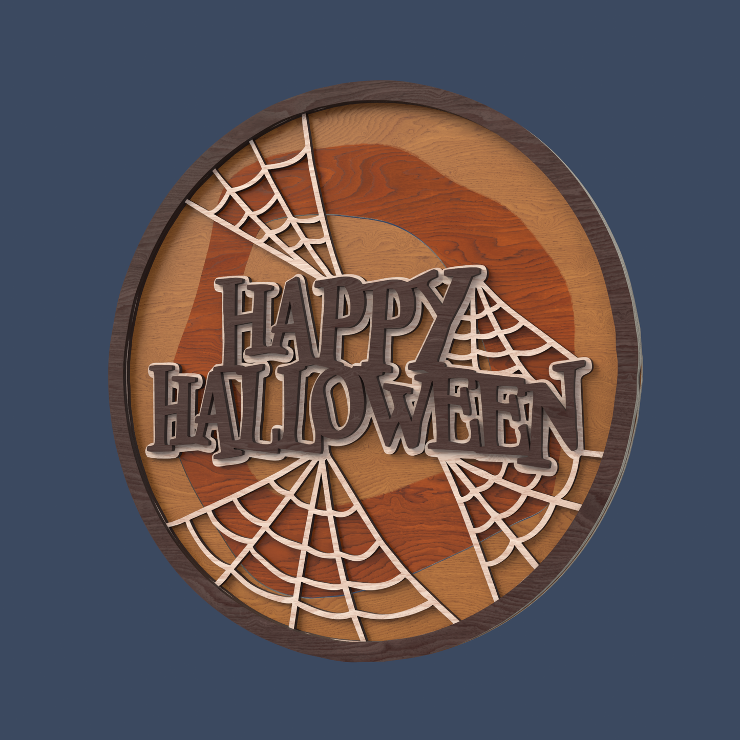 Happy Halloween Multilayer Round Sign - Laser Cut File - svg dxf pdf eps ai The X Laser Files