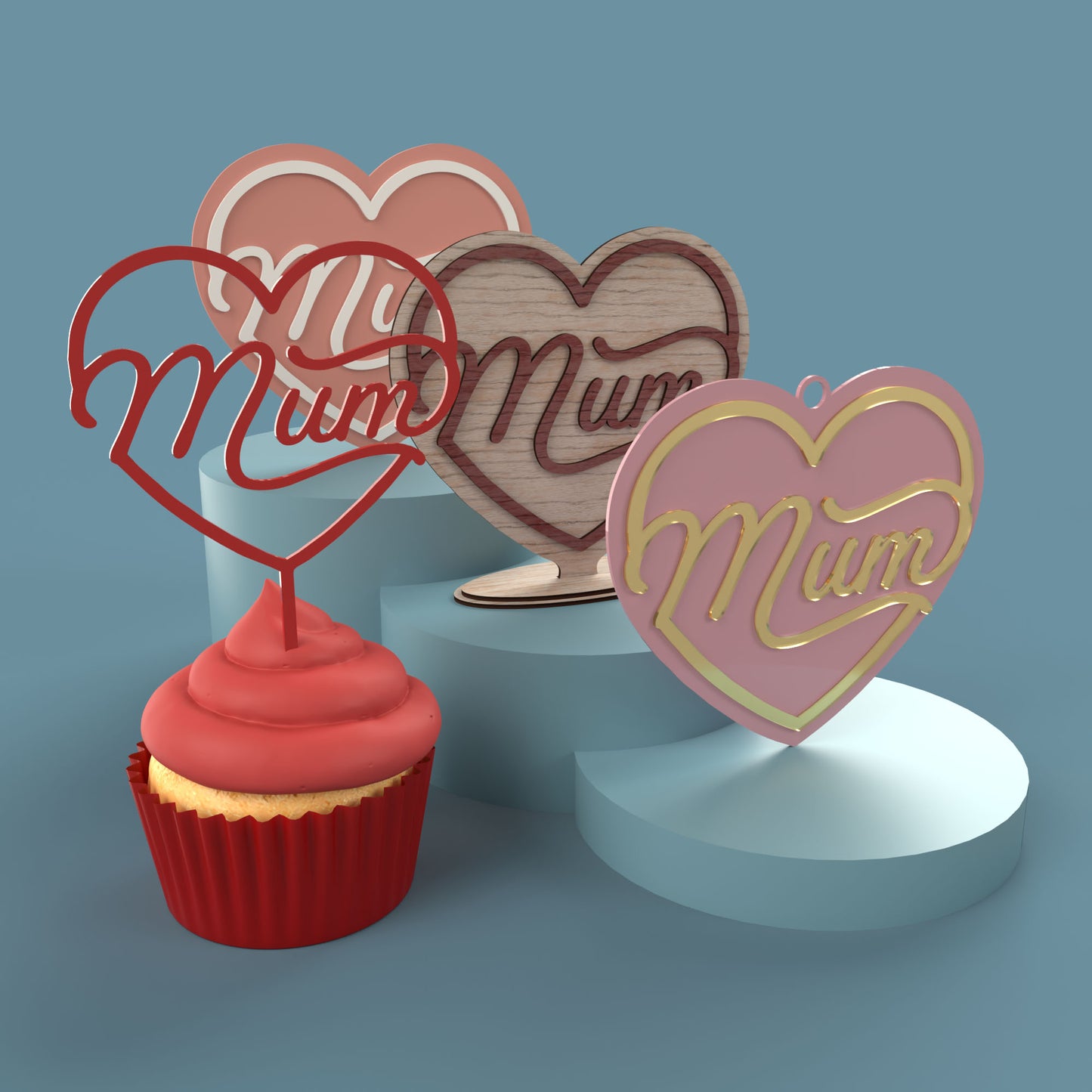 Mum Heart -Laser Cut File - The X Laser Files