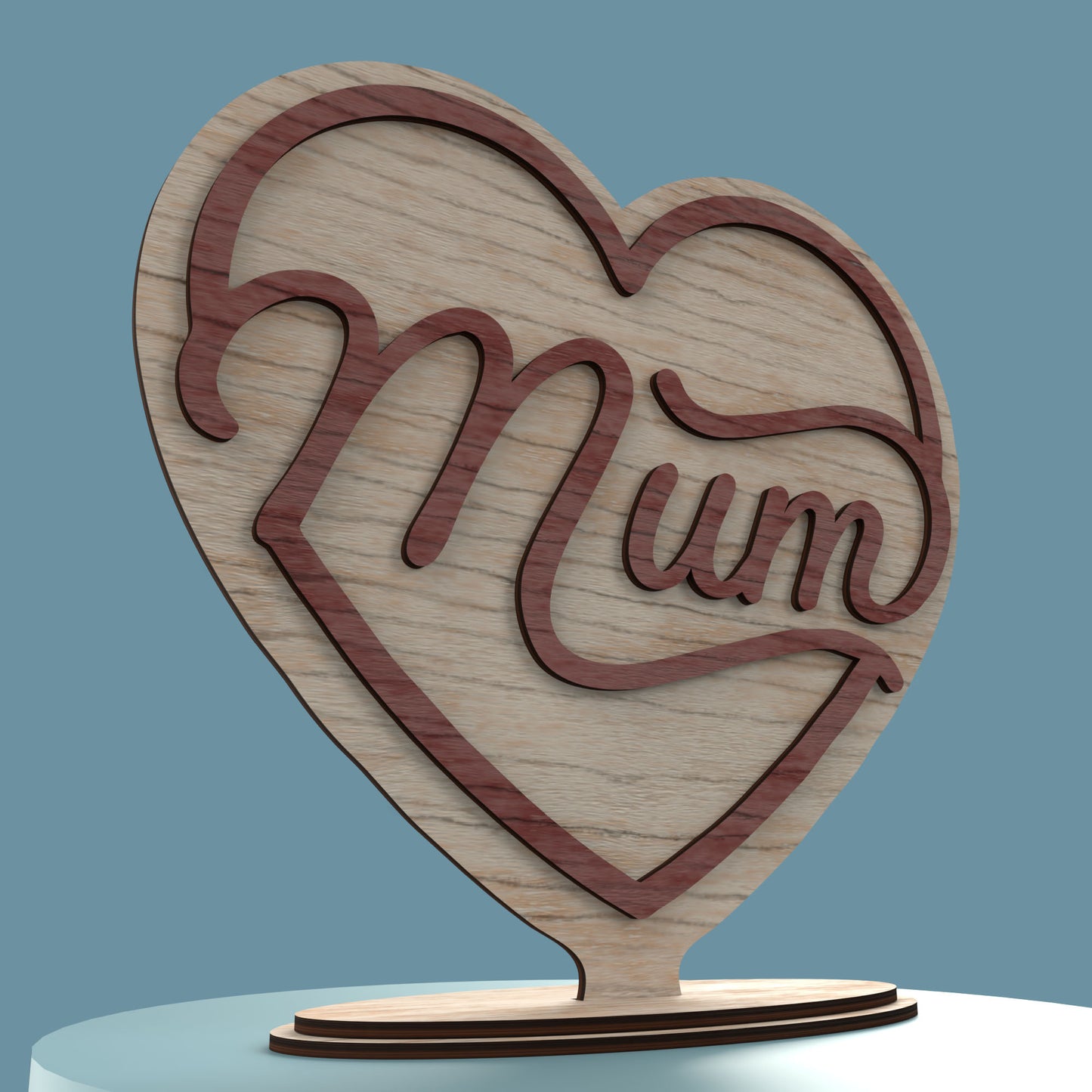Mum Heart -Laser Cut File - The X Laser Files