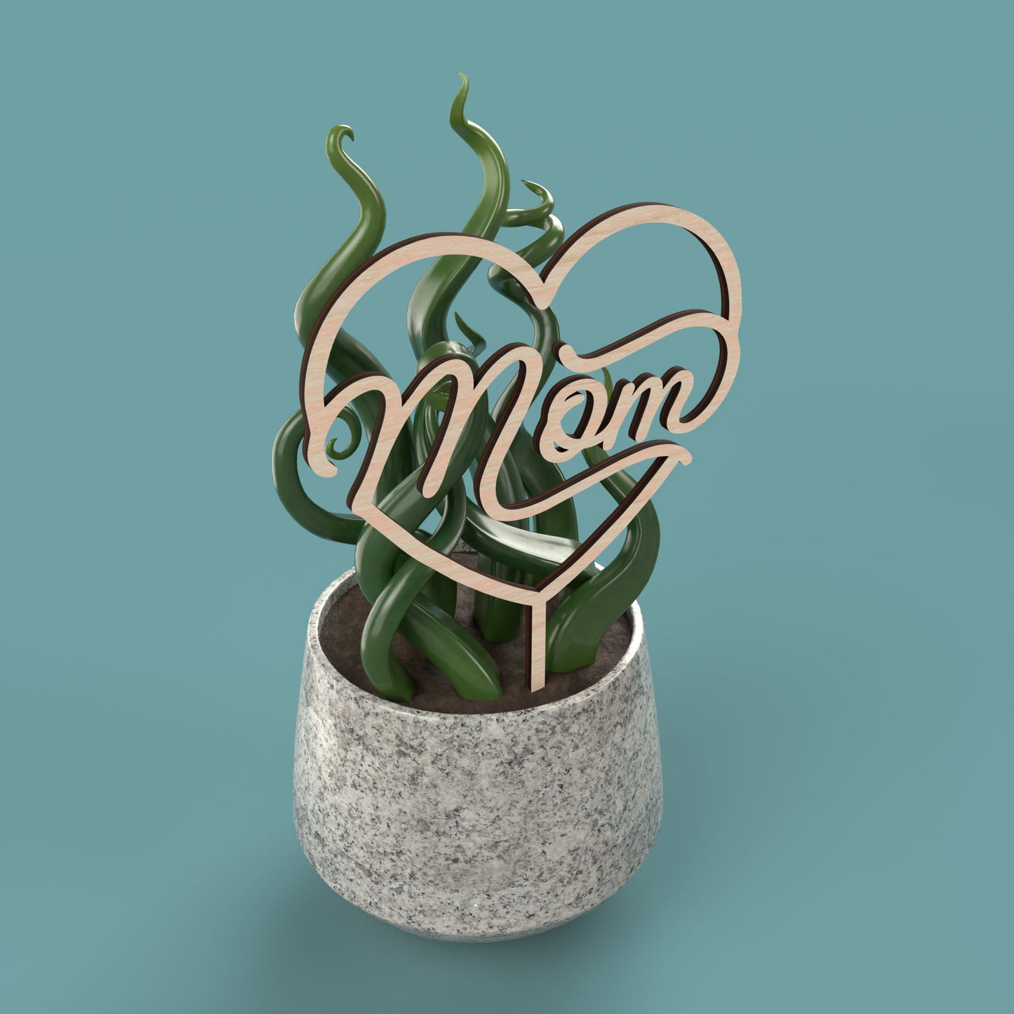 Mom Heart - Laser Cut File - svg dxf pdf eps ai The X Laser Files