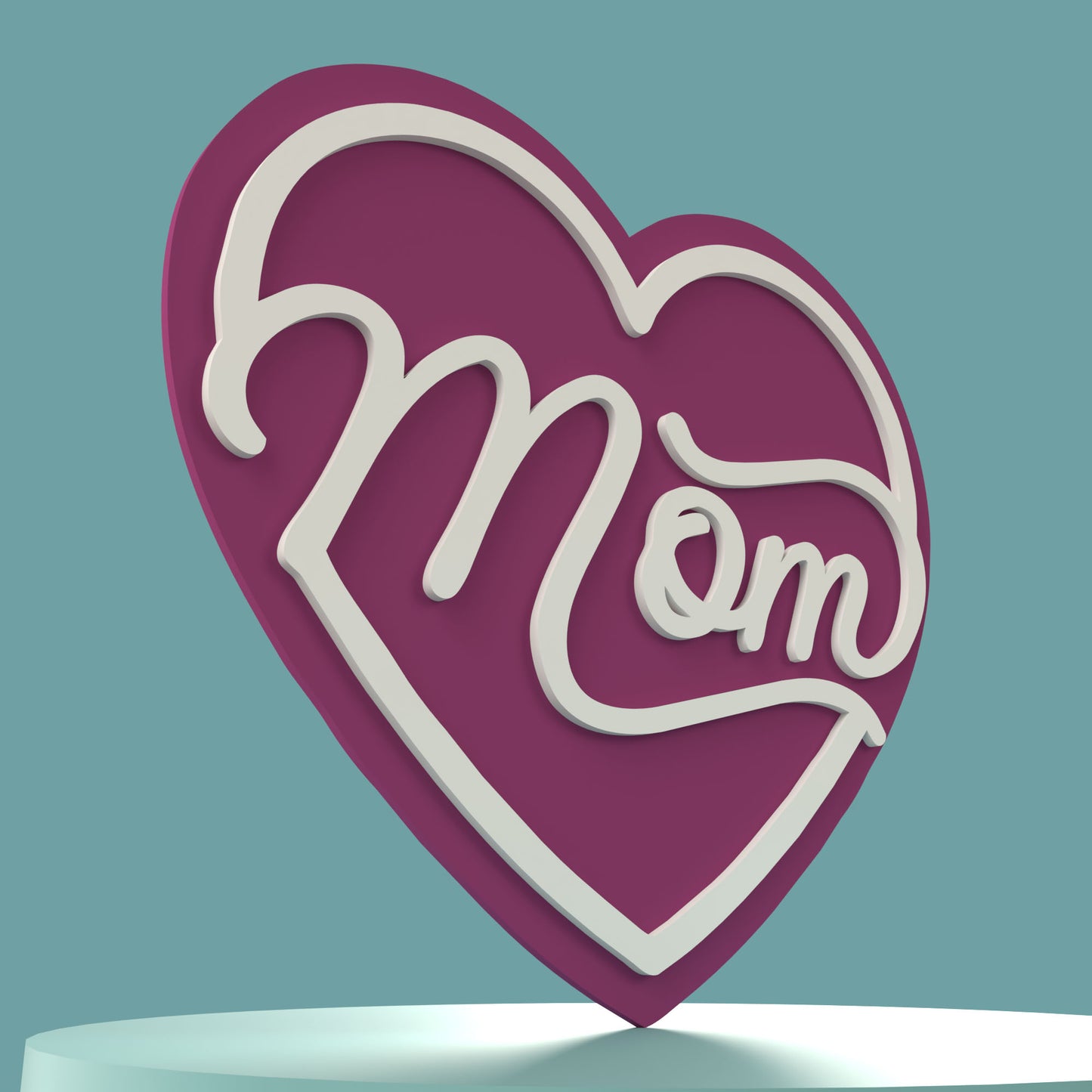Mom Heart - Laser Cut File - svg dxf pdf eps ai The X Laser Files