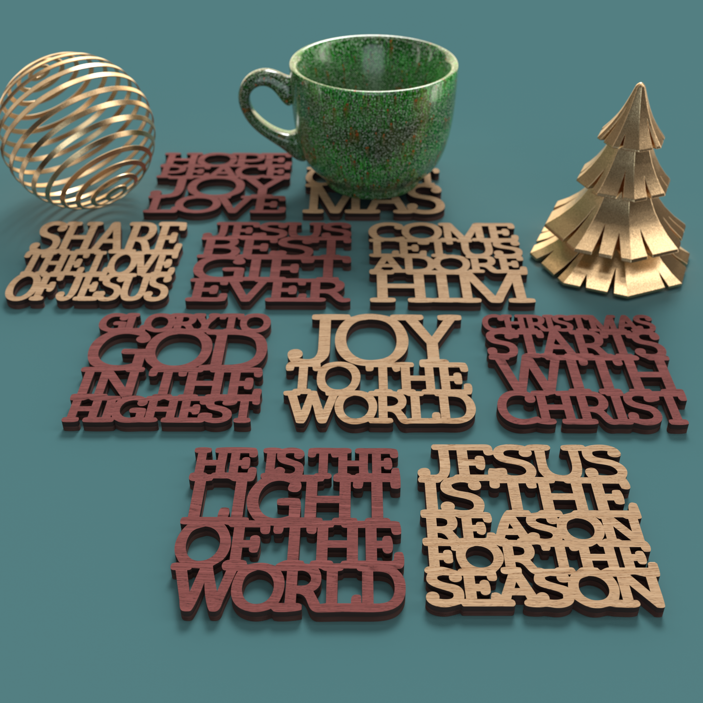 Jesus is the Reason for the Season Coasters -Laser Cut File - The X Laser Files
