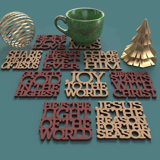 Jesus is the Reason for the Season Coasters -Laser Cut File - The X Laser Files