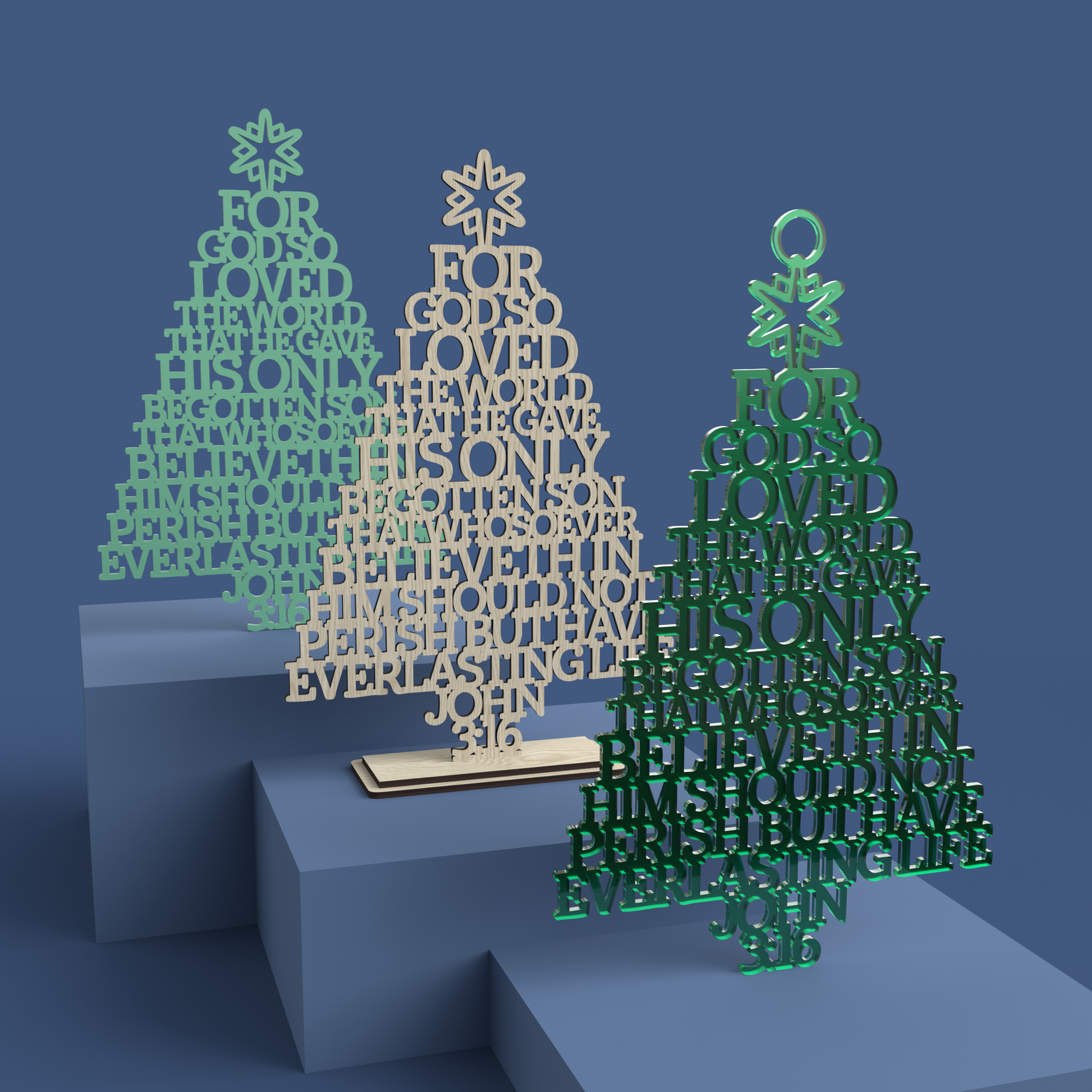 John 3:16 Christmas Tree -Laser Cut File - The X Laser Files