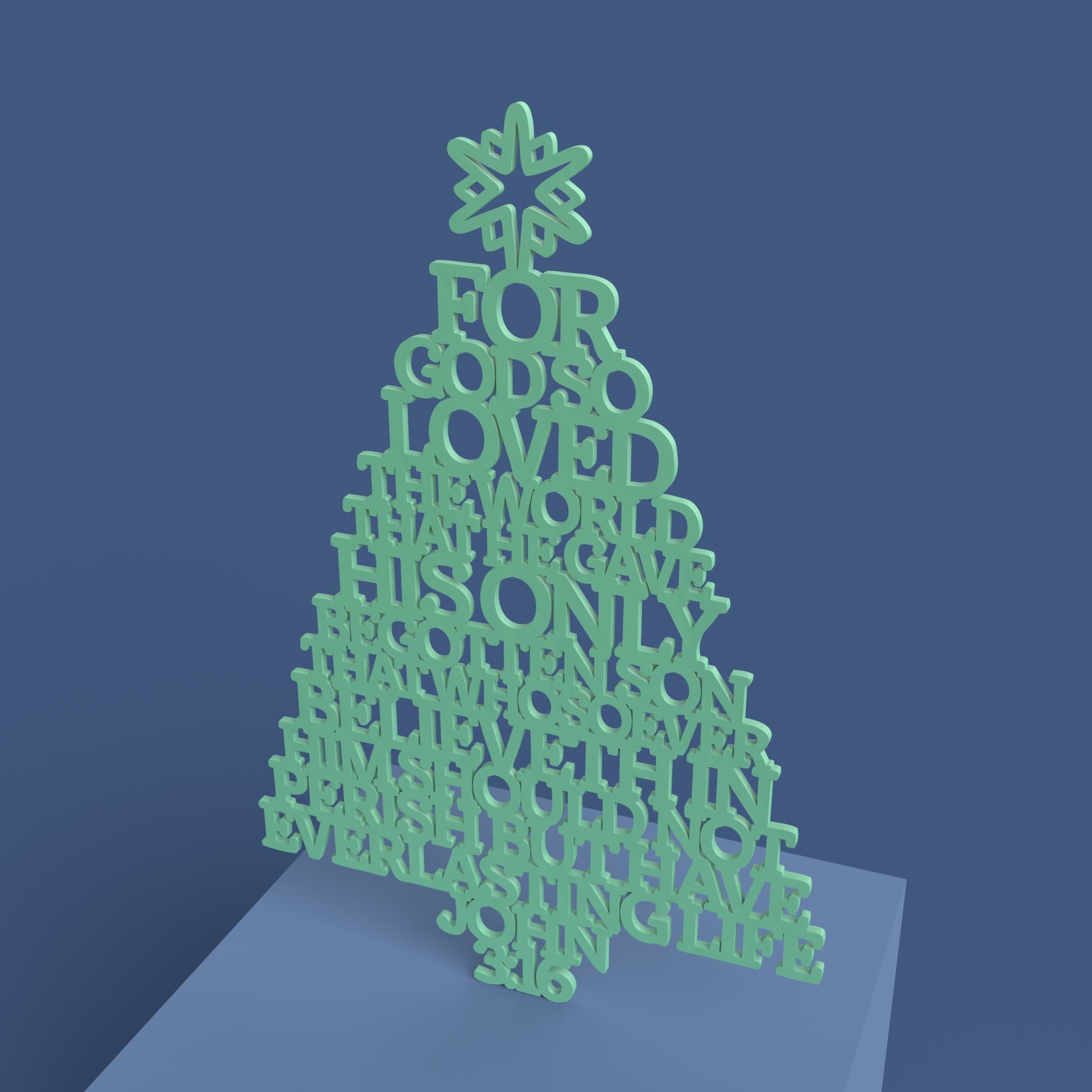 John 3:16 Christmas Tree -Laser Cut File - The X Laser Files