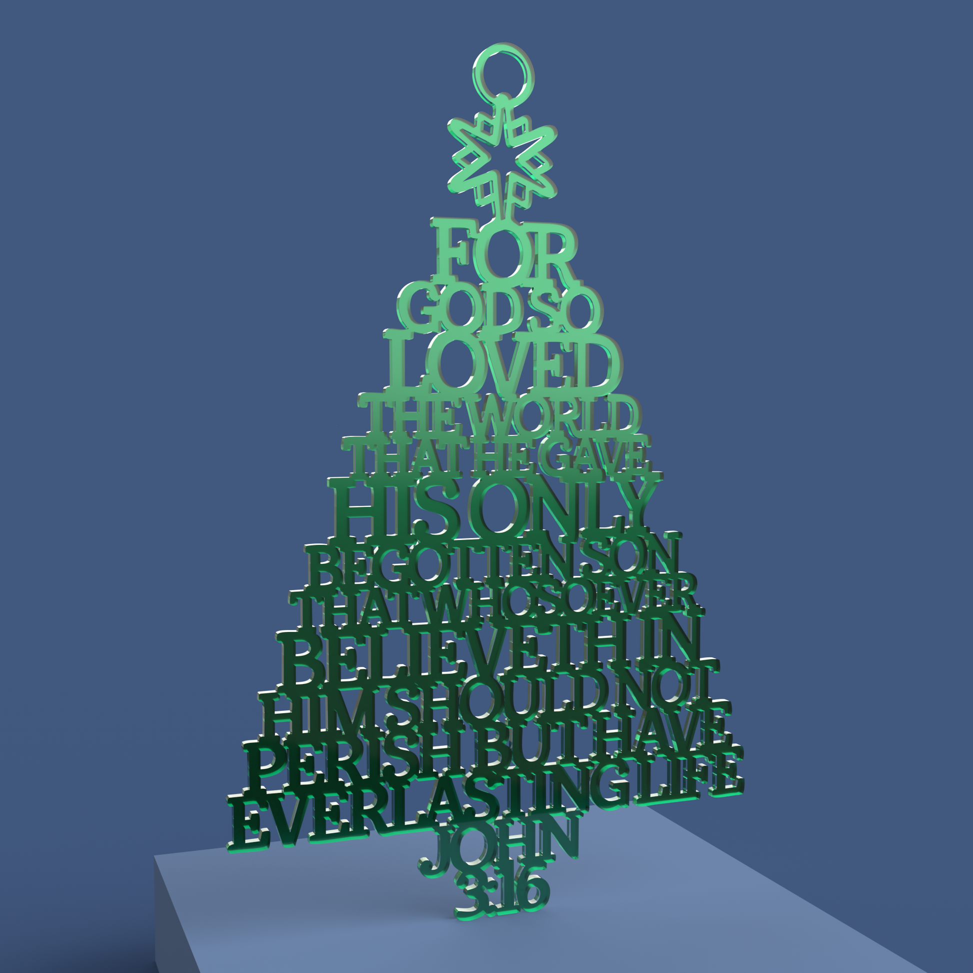 John 3:16 Christmas Tree -Laser Cut File - The X Laser Files