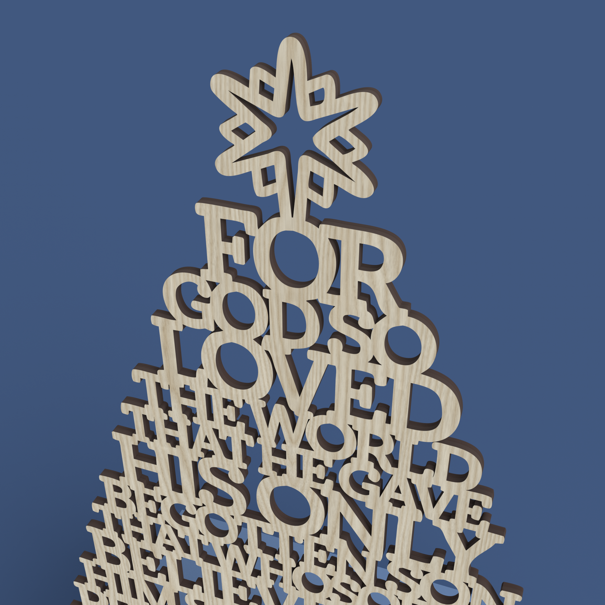 John 3:16 Christmas Tree -Laser Cut File - The X Laser Files