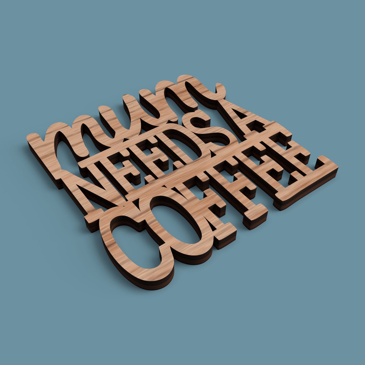Mum Coasters - Laser Cut File - svg dxf pdf eps ai The X Laser Files