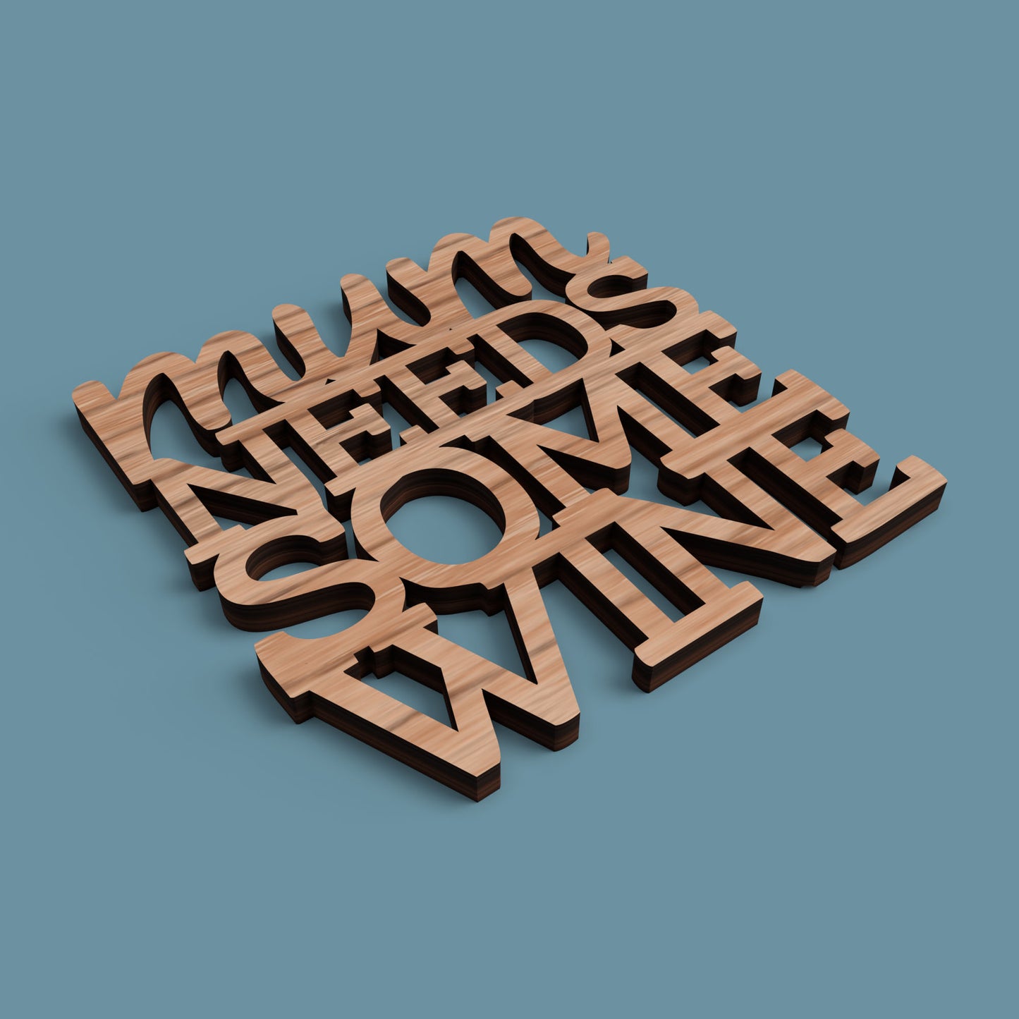 Mum Coasters - Laser Cut File - svg dxf pdf eps ai The X Laser Files