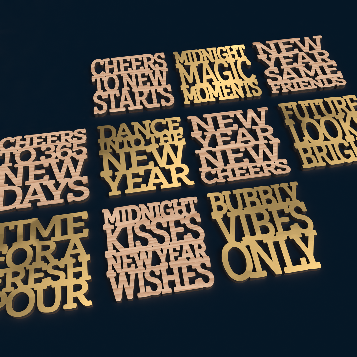New Year's Eve Party Coasters - Laser Cut File - svg dxf pdf eps ai The X Laser Files