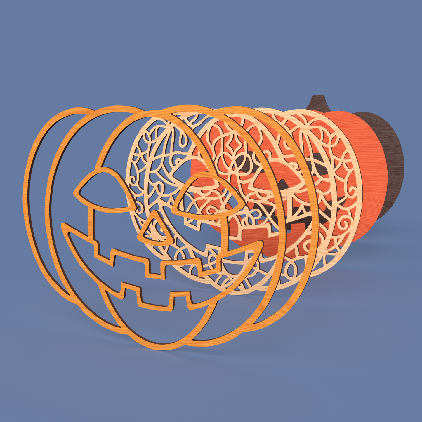 Multilayer Halloween Pumpkin - Laser Cut File - svg dxf pdf eps ai The X Laser Files