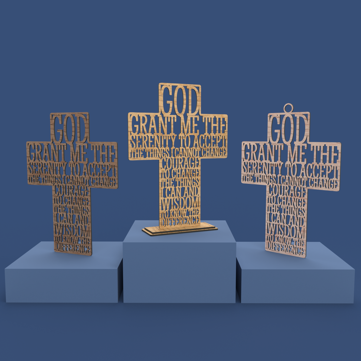 Serenity Prayer Cross -Laser Cut File - The X Laser Files