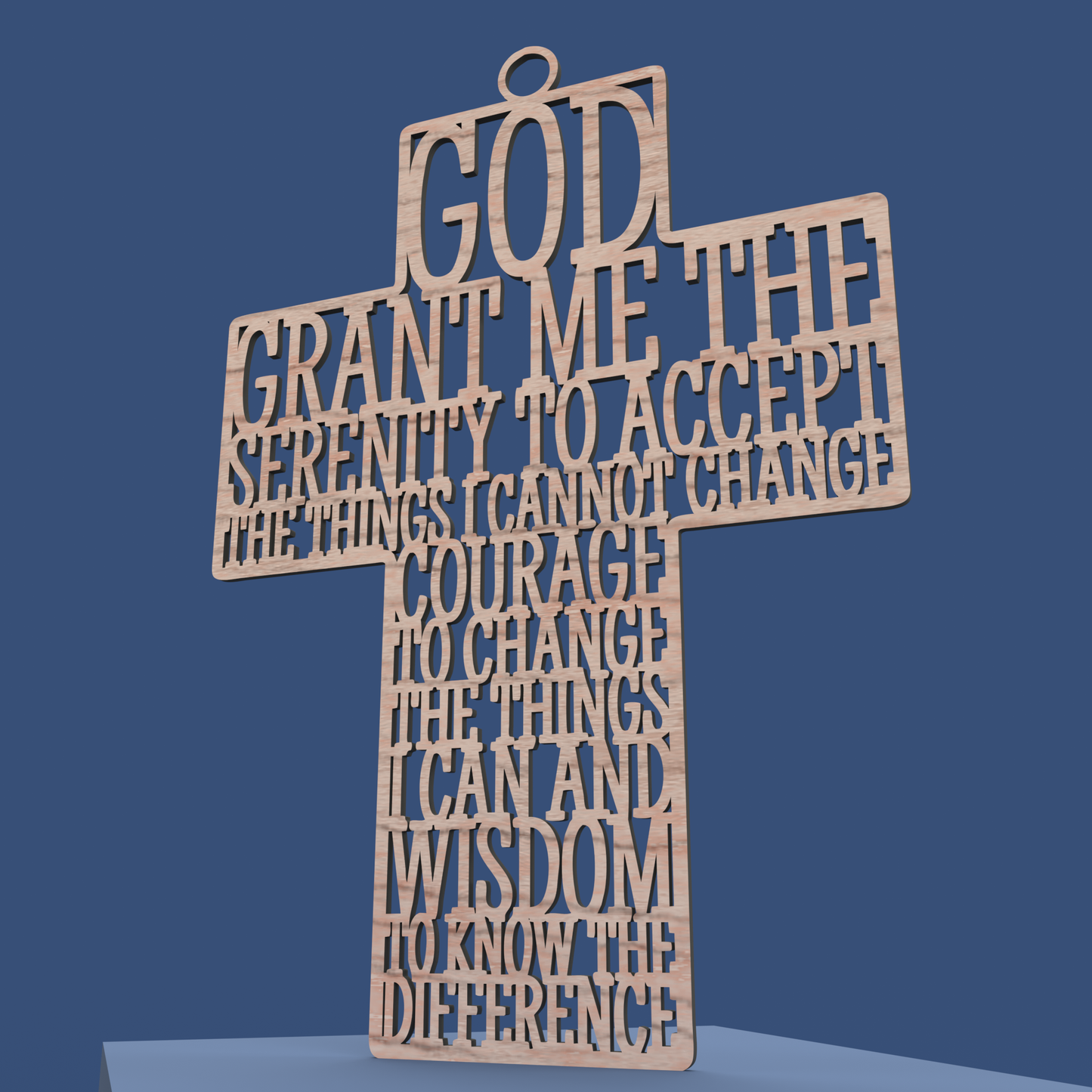 Serenity Prayer Cross -Laser Cut File - The X Laser Files