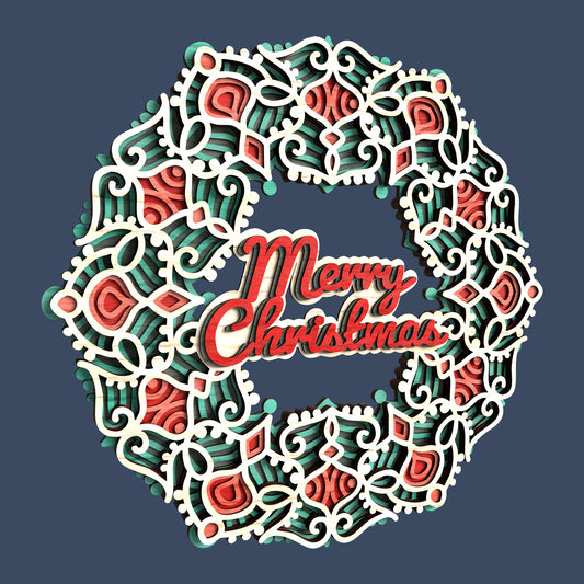 Multilayer Christmas Wreath -Laser Cut File - The X Laser Files