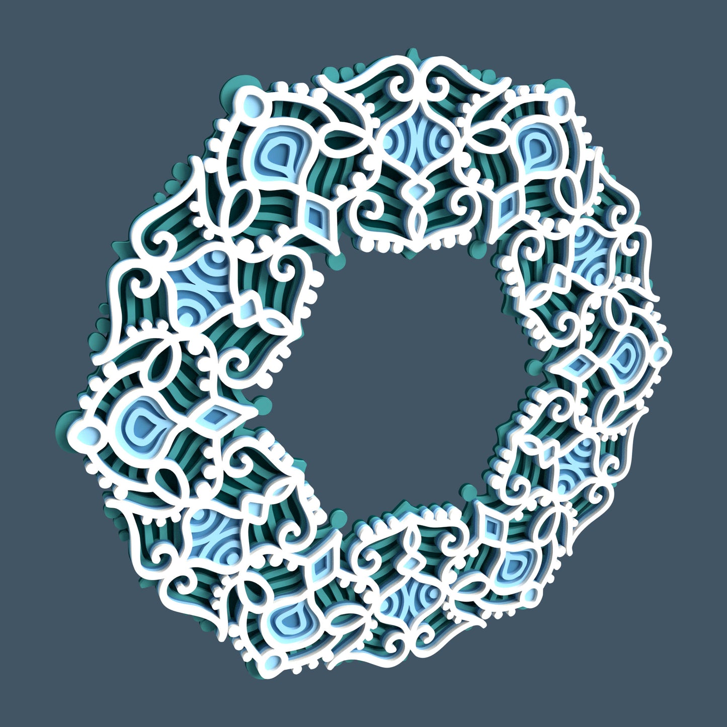 Multilayer Christmas Wreath - Laser Cut File - svg dxf pdf eps ai The X Laser Files