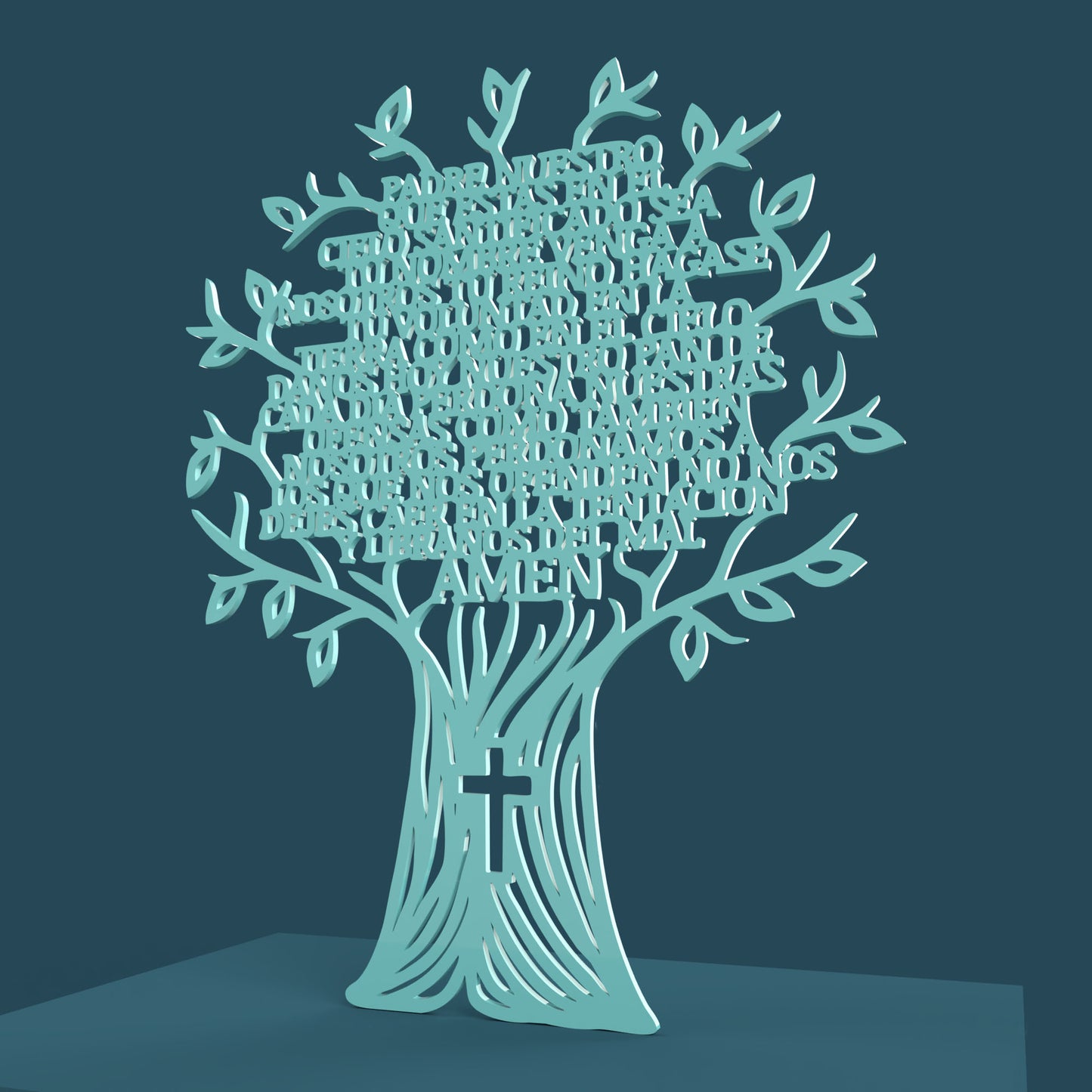 Árbol Padre Nuestro (Lord's Prayer Tree in Spanish) -Laser Cut File - The X Laser Files