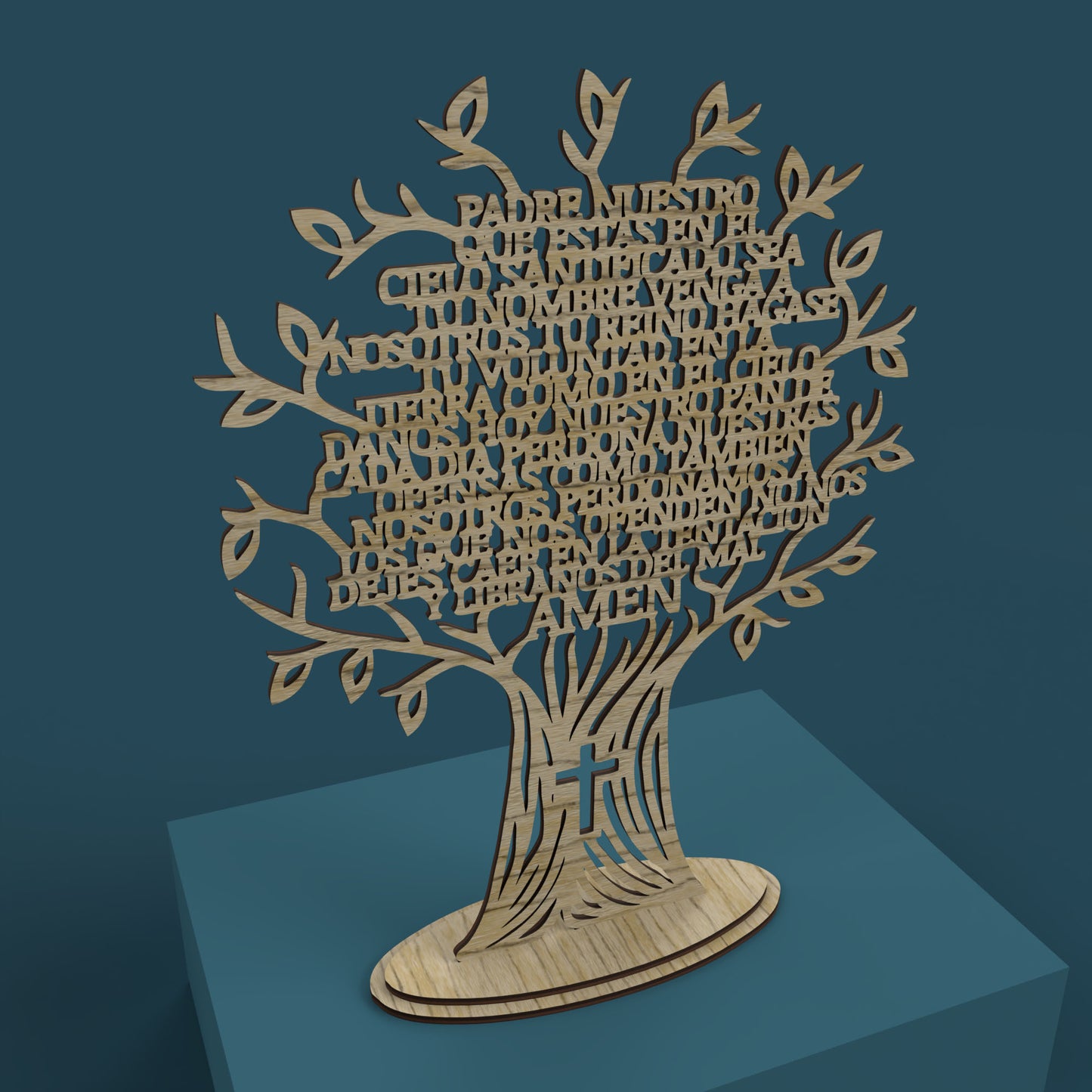 Árbol Padre Nuestro (Lord's Prayer Tree in Spanish) -Laser Cut File - The X Laser Files