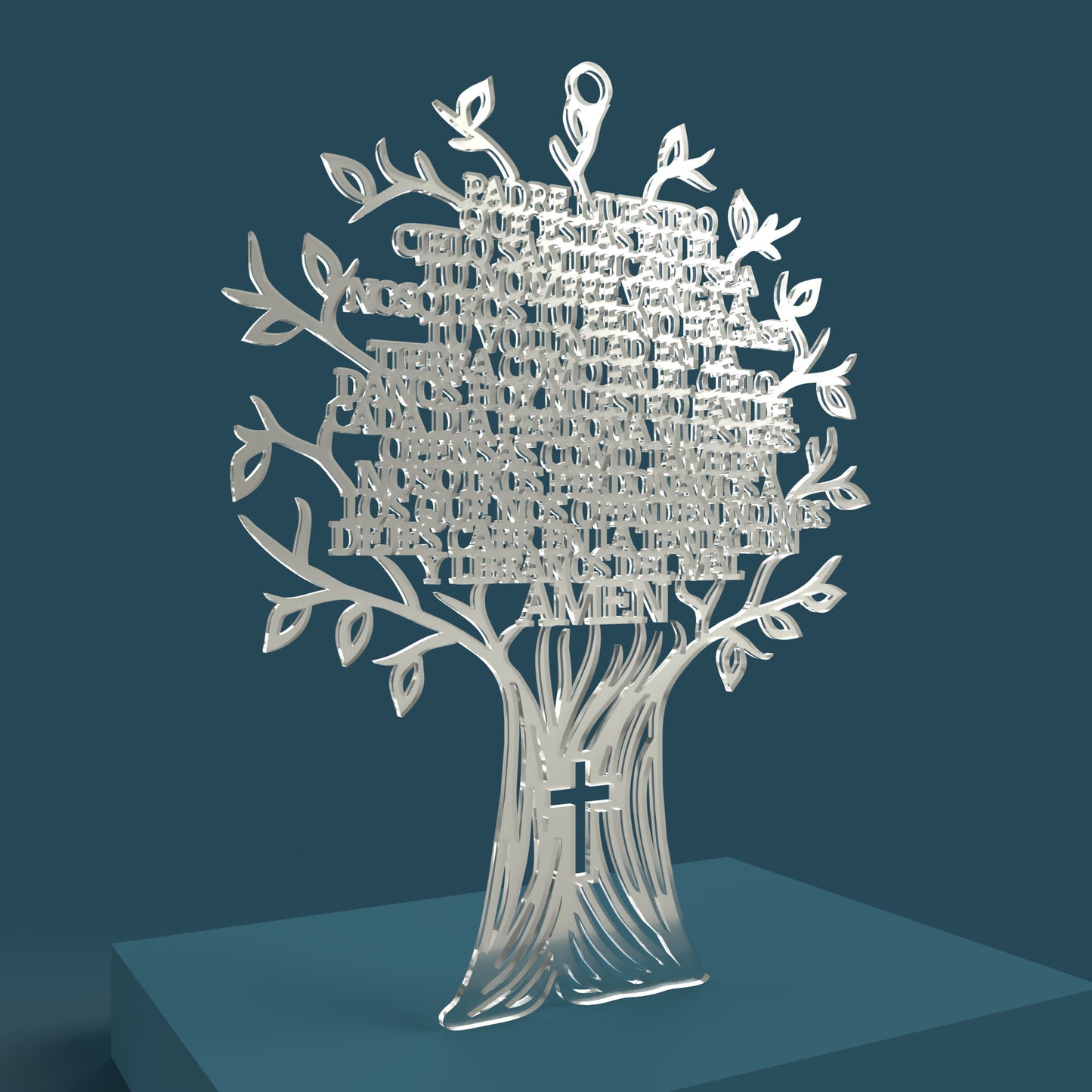 Árbol Padre Nuestro (Lord's Prayer Tree in Spanish) -Laser Cut File - The X Laser Files