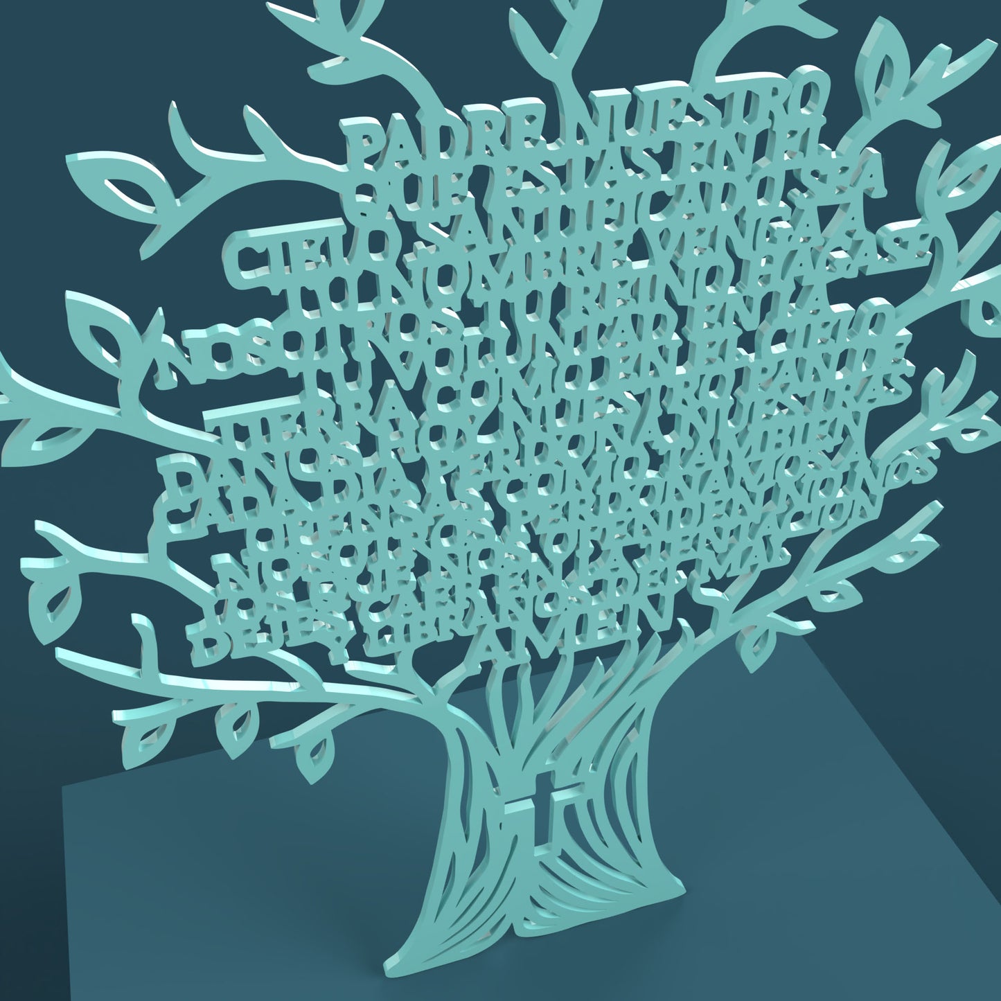 Árbol Padre Nuestro (Lord's Prayer Tree in Spanish) -Laser Cut File - The X Laser Files