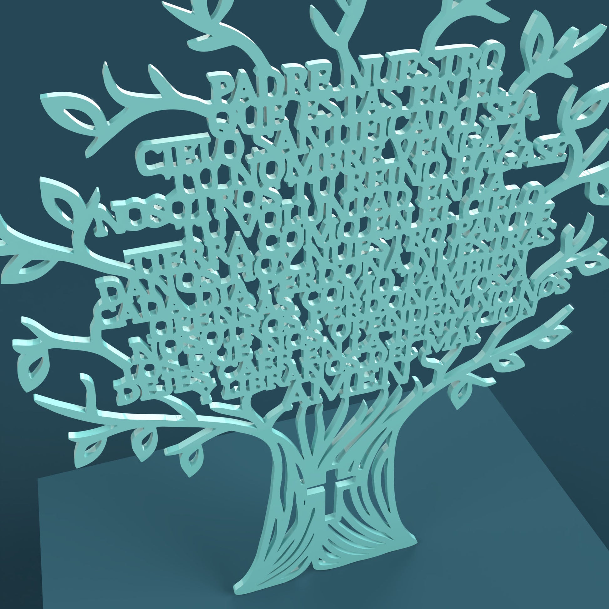 Árbol Padre Nuestro (Lord's Prayer Tree in Spanish) -Laser Cut File - The X Laser Files
