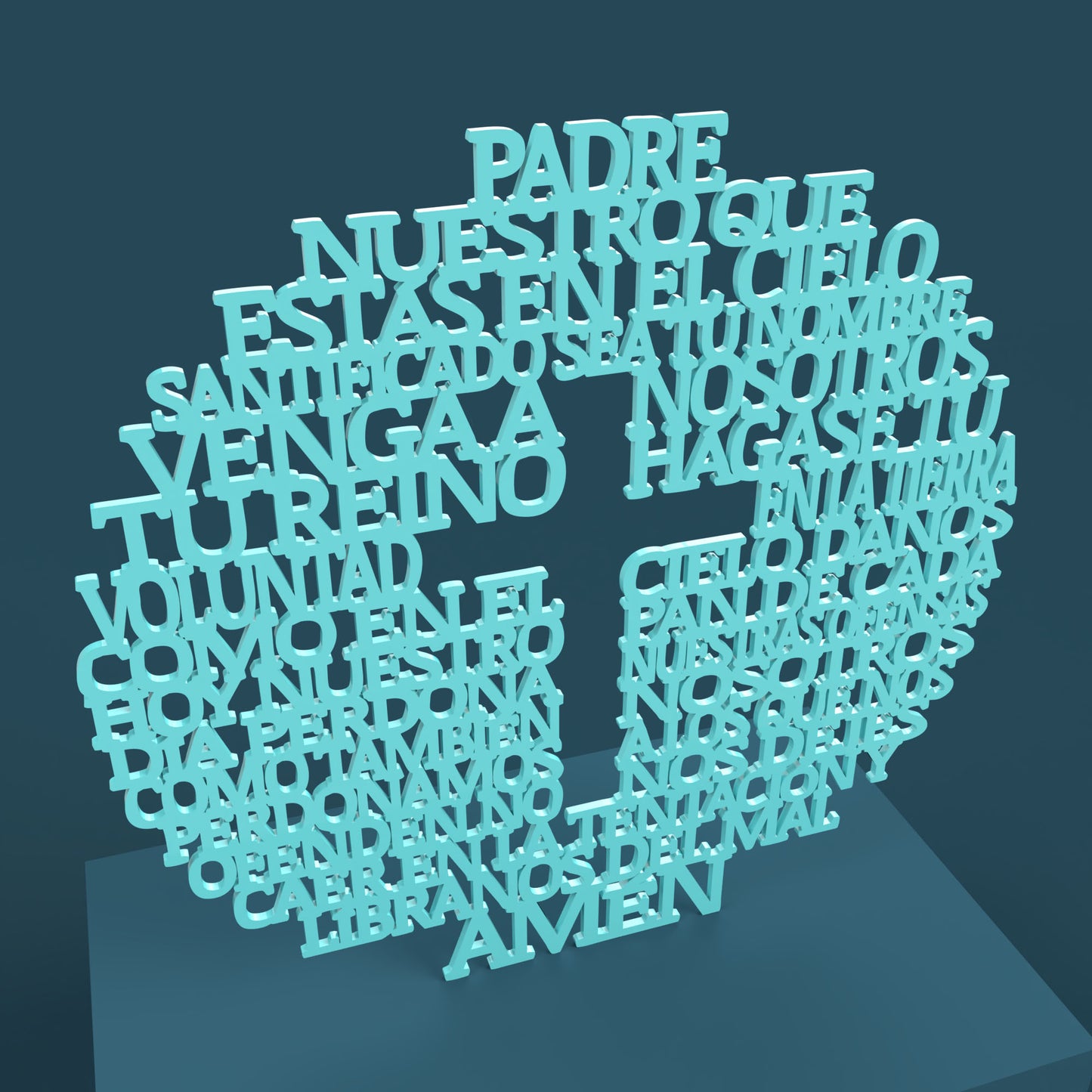 Círculo Cruz Padre Nuestro (Lord's Prayer in Spanish) -Laser Cut File - The X Laser Files