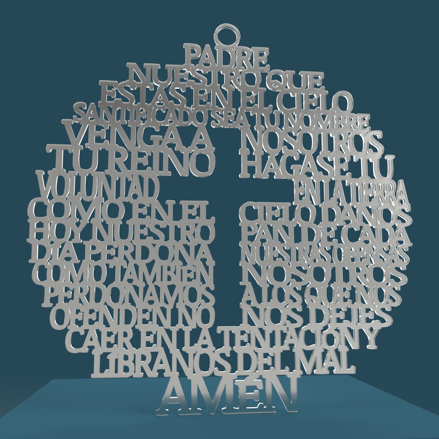 Círculo Cruz Padre Nuestro (Lord's Prayer in Spanish) -Laser Cut File - The X Laser Files