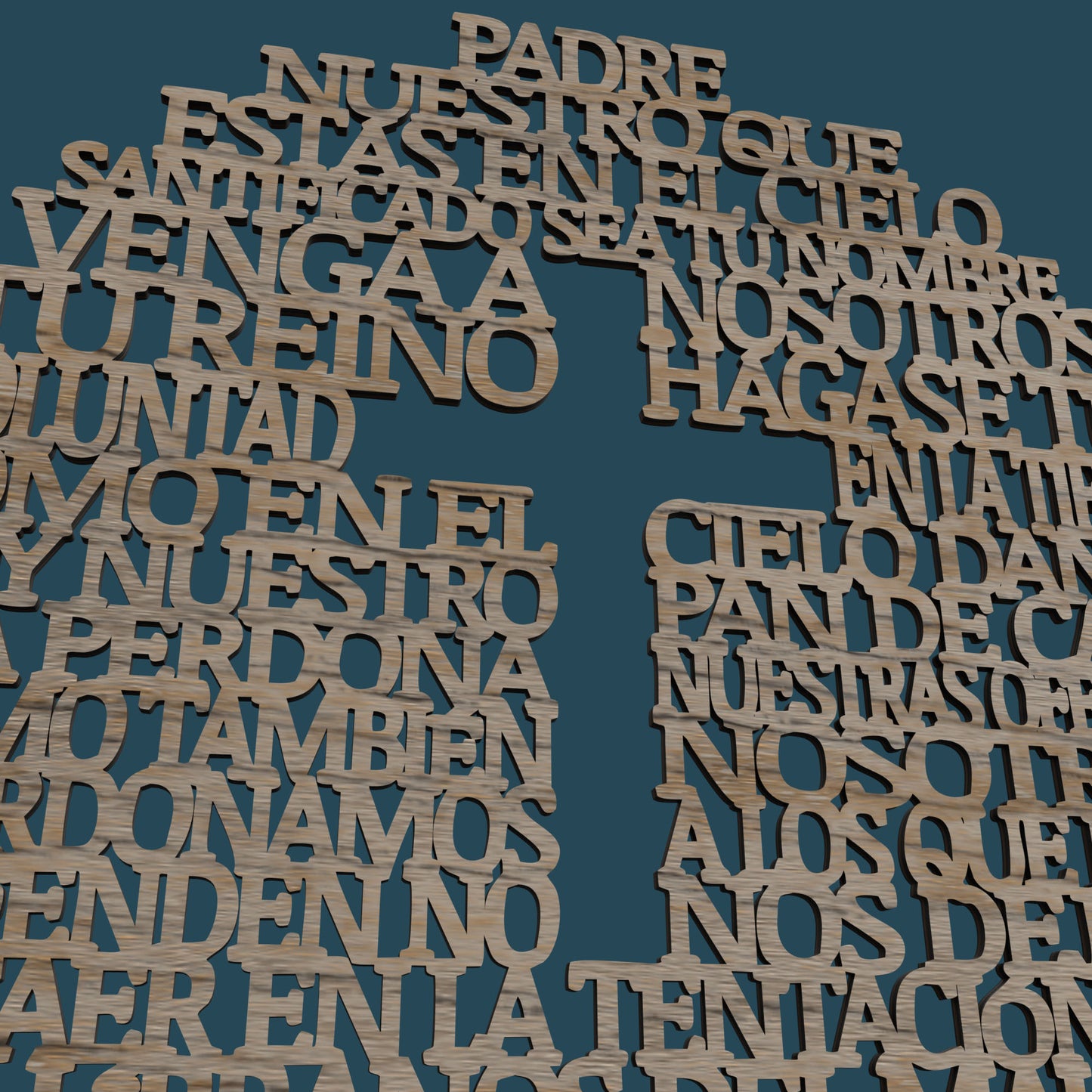 Círculo Cruz Padre Nuestro (Lord's Prayer in Spanish) -Laser Cut File - The X Laser Files