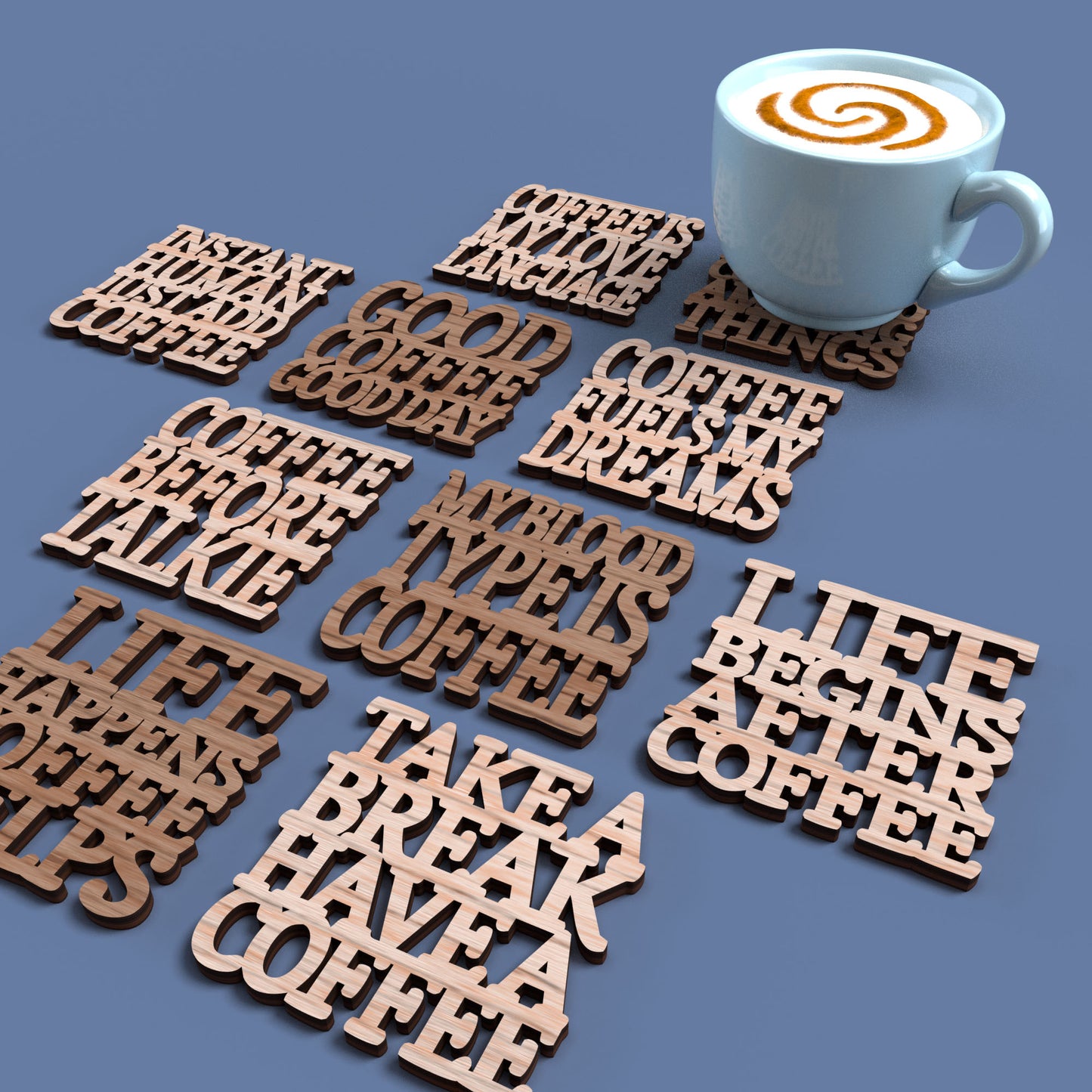 Coffee Before Talkie Coasters - Laser Cut File - svg dxf pdf eps ai The X Laser Files