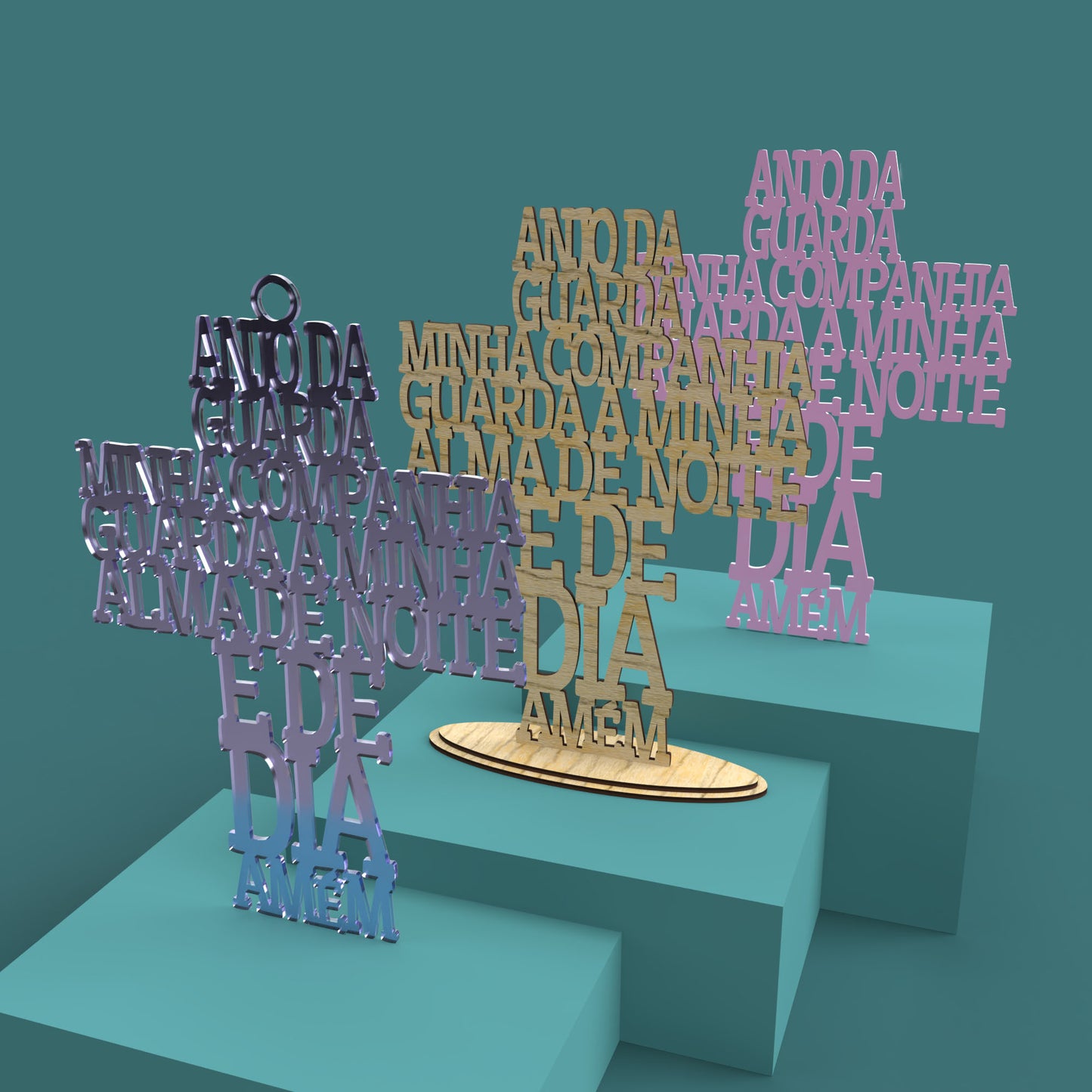 Anjo da Guarda Cross - Laser Cut File - svg dxf pdf eps ai The X Laser Files