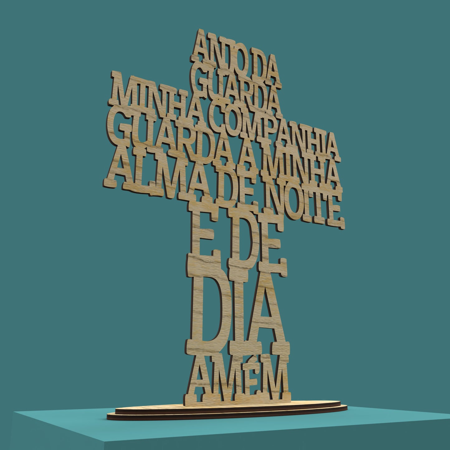 Anjo da Guarda Cross - Laser Cut File - svg dxf pdf eps ai The X Laser Files